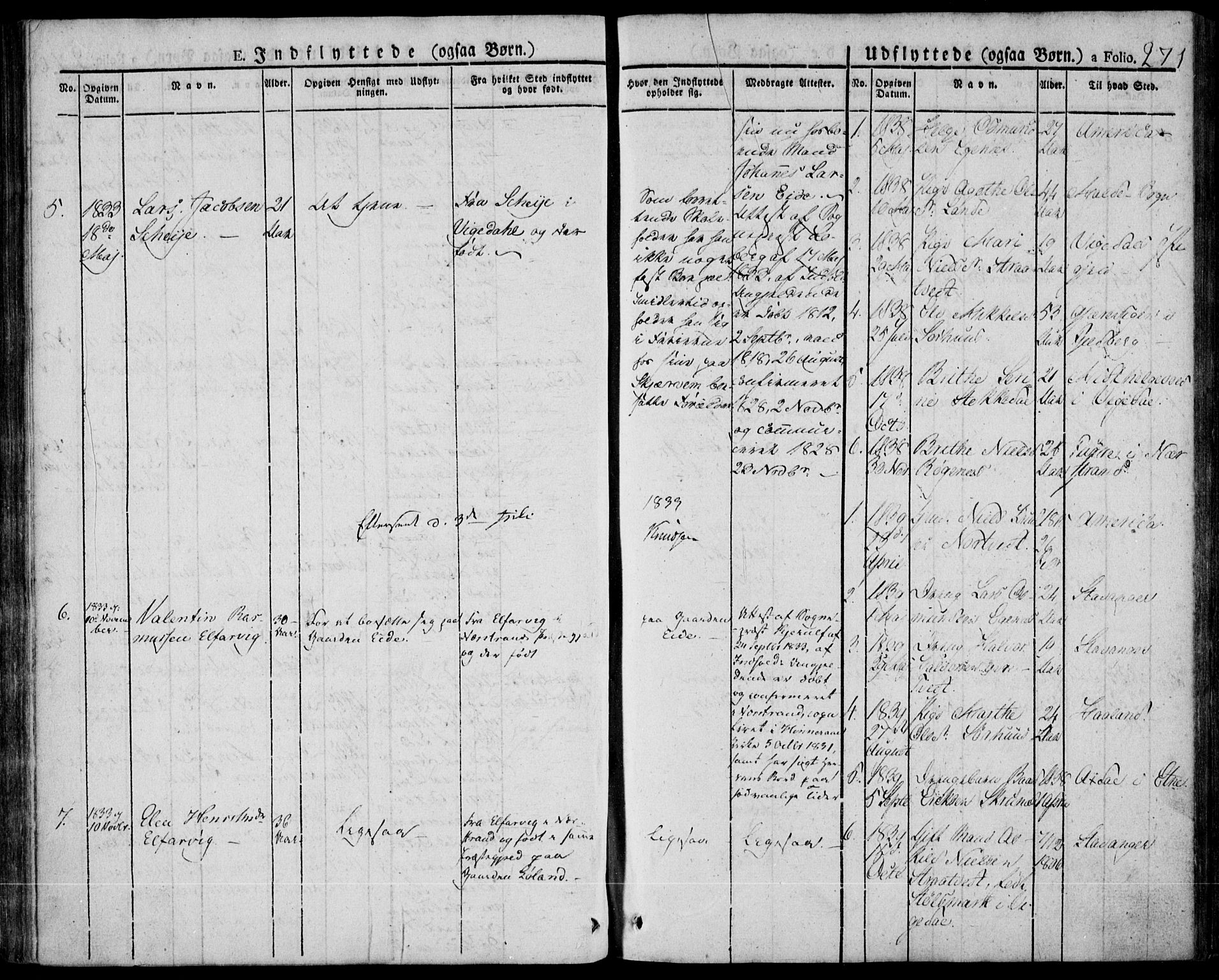 Skjold sokneprestkontor, AV/SAST-A-101847/H/Ha/Haa/L0005: Parish register (official) no. A 5, 1830-1856, p. 271