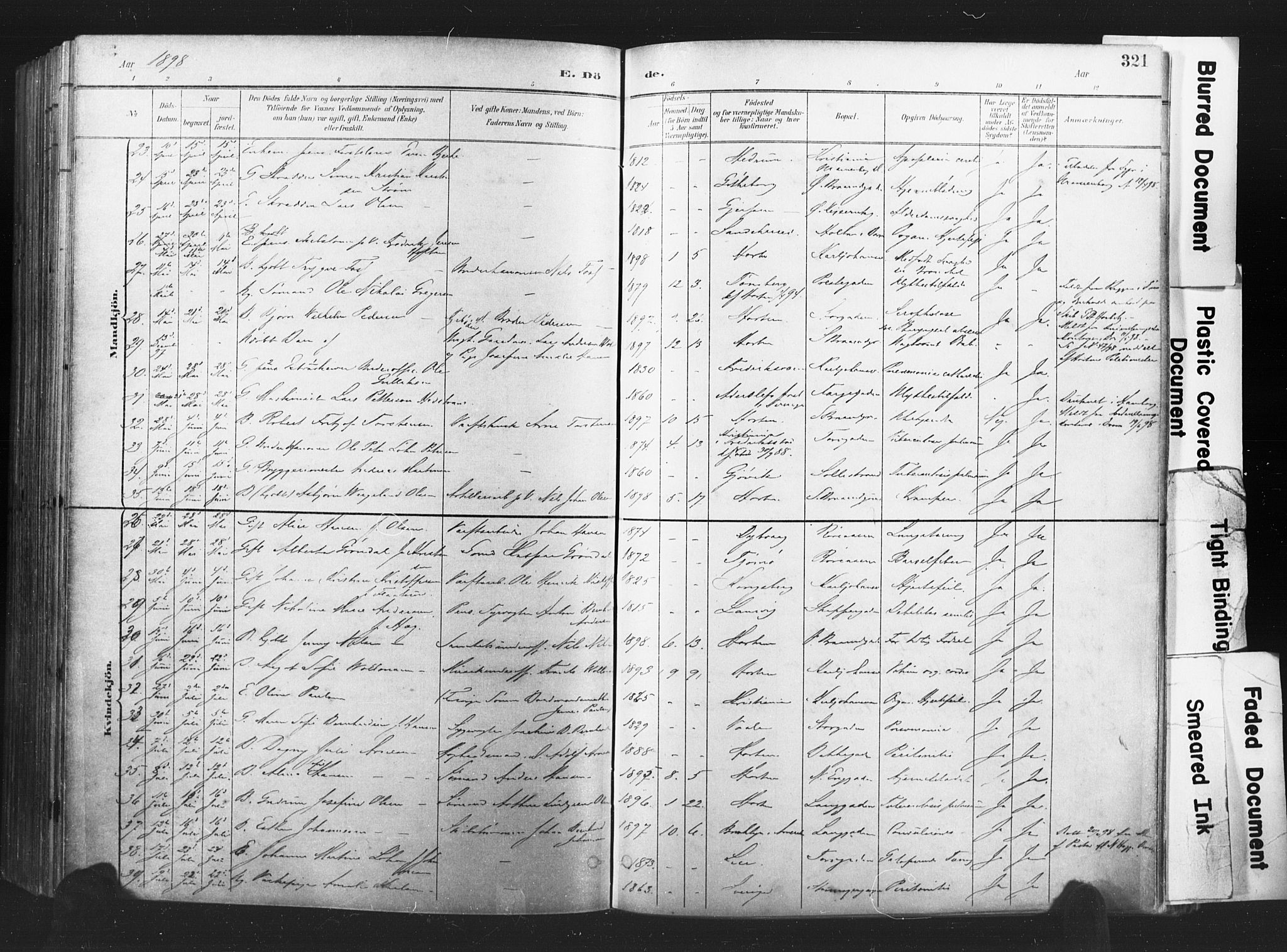 Horten kirkebøker, AV/SAKO-A-348/F/Fa/L0005: Parish register (official) no. 5, 1896-1904, p. 321