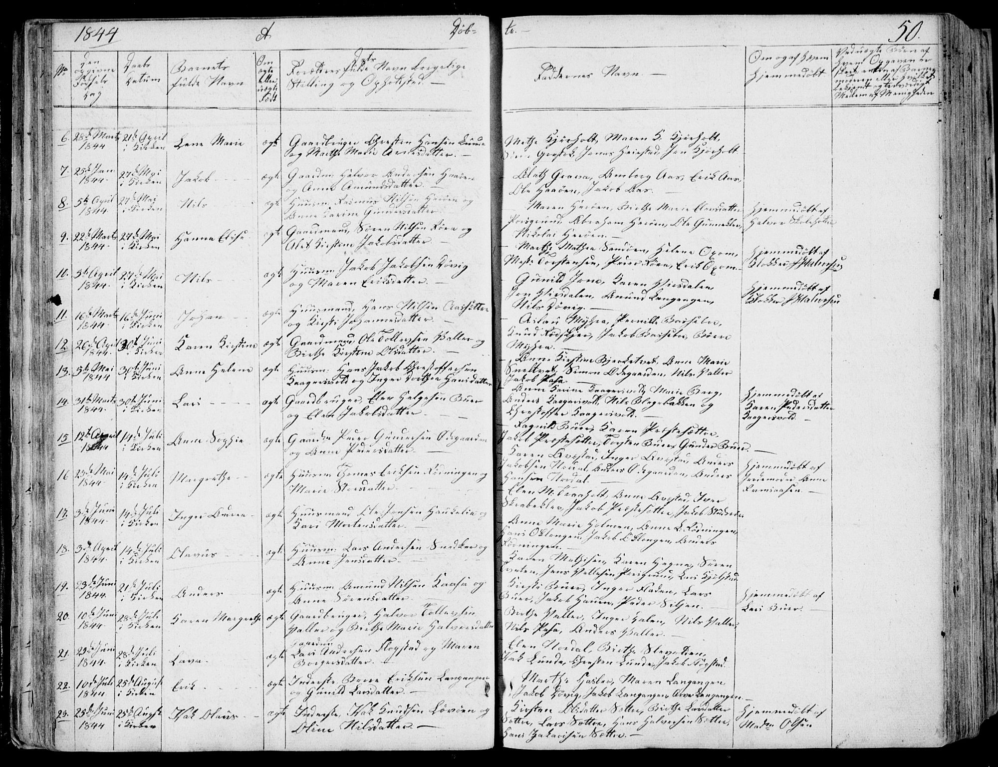 Eidanger kirkebøker, AV/SAKO-A-261/F/Fa/L0008: Parish register (official) no. 8, 1831-1858, p. 50