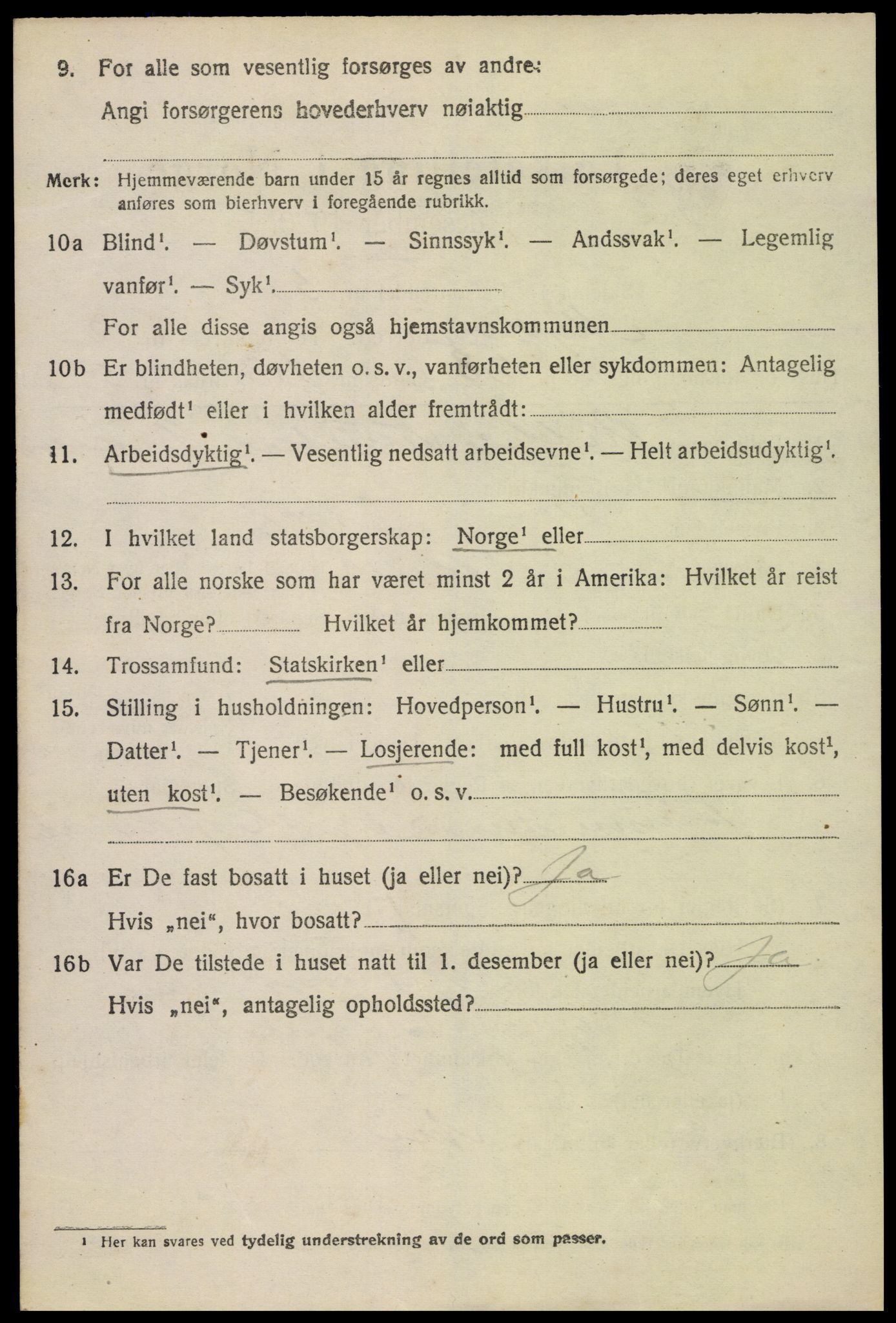 SAK, 1920 census for Mykland, 1920, p. 1121