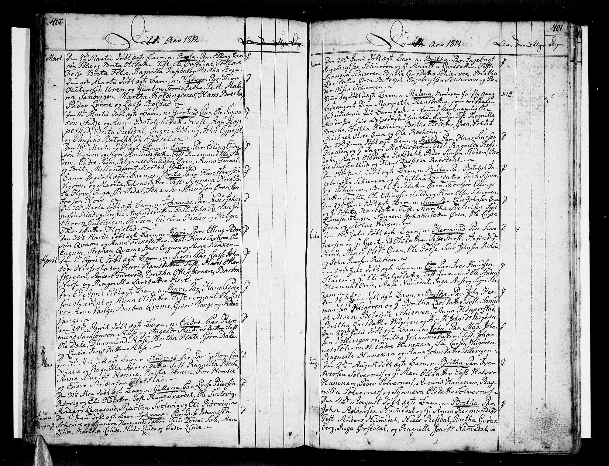 Vik sokneprestembete, AV/SAB-A-81501/H/Haa/Haaa/L0005: Parish register (official) no. A 5, 1787-1820, p. 400-401