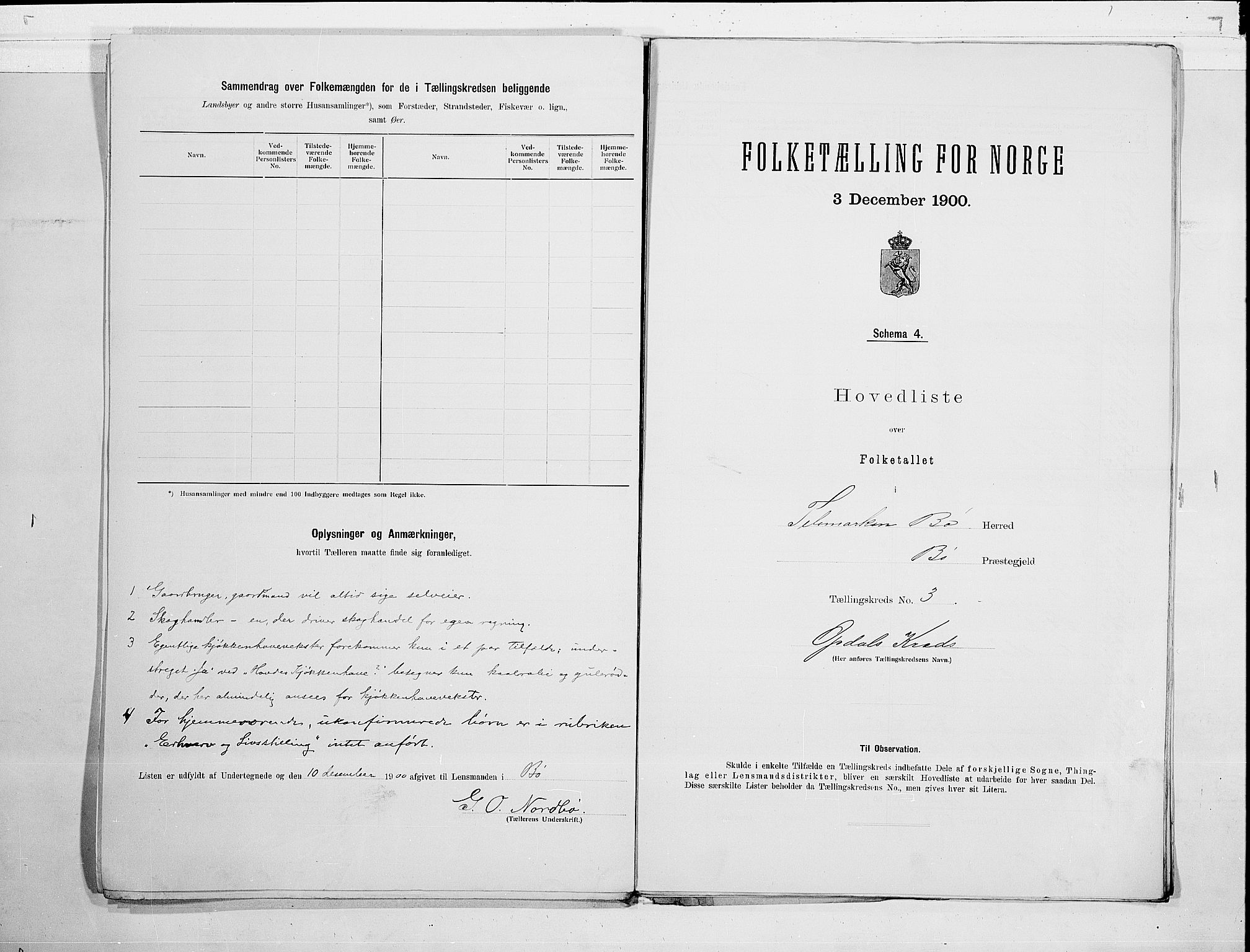 SAKO, 1900 census for Bø, 1900, p. 8