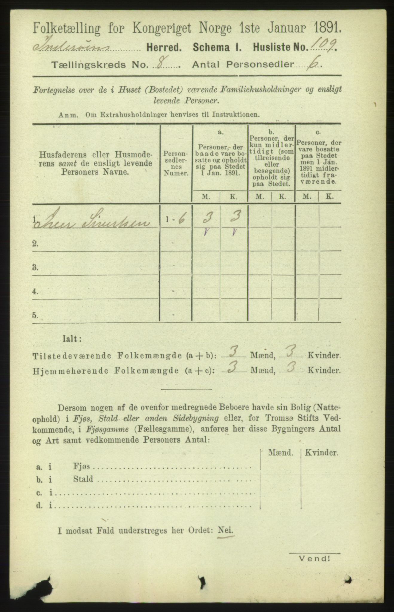 RA, 1891 census for 1729 Inderøy, 1891, p. 4530