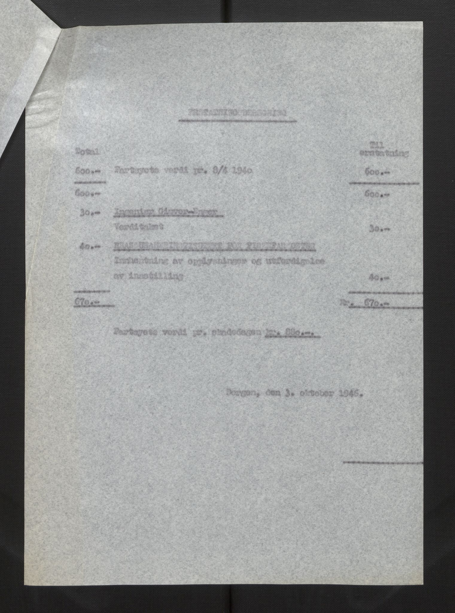 Fiskeridirektoratet - 1 Adm. ledelse - 13 Båtkontoret, SAB/A-2003/La/L0033: Statens krigsforsikring for fiskeflåten, 1936-1971, p. 101