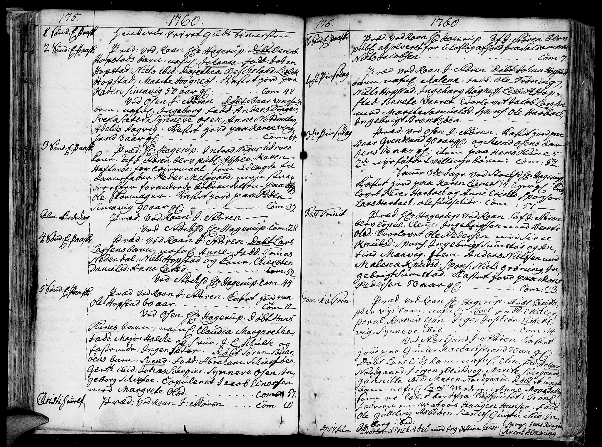 Ministerialprotokoller, klokkerbøker og fødselsregistre - Sør-Trøndelag, SAT/A-1456/657/L0700: Parish register (official) no. 657A01, 1732-1801, p. 175-176