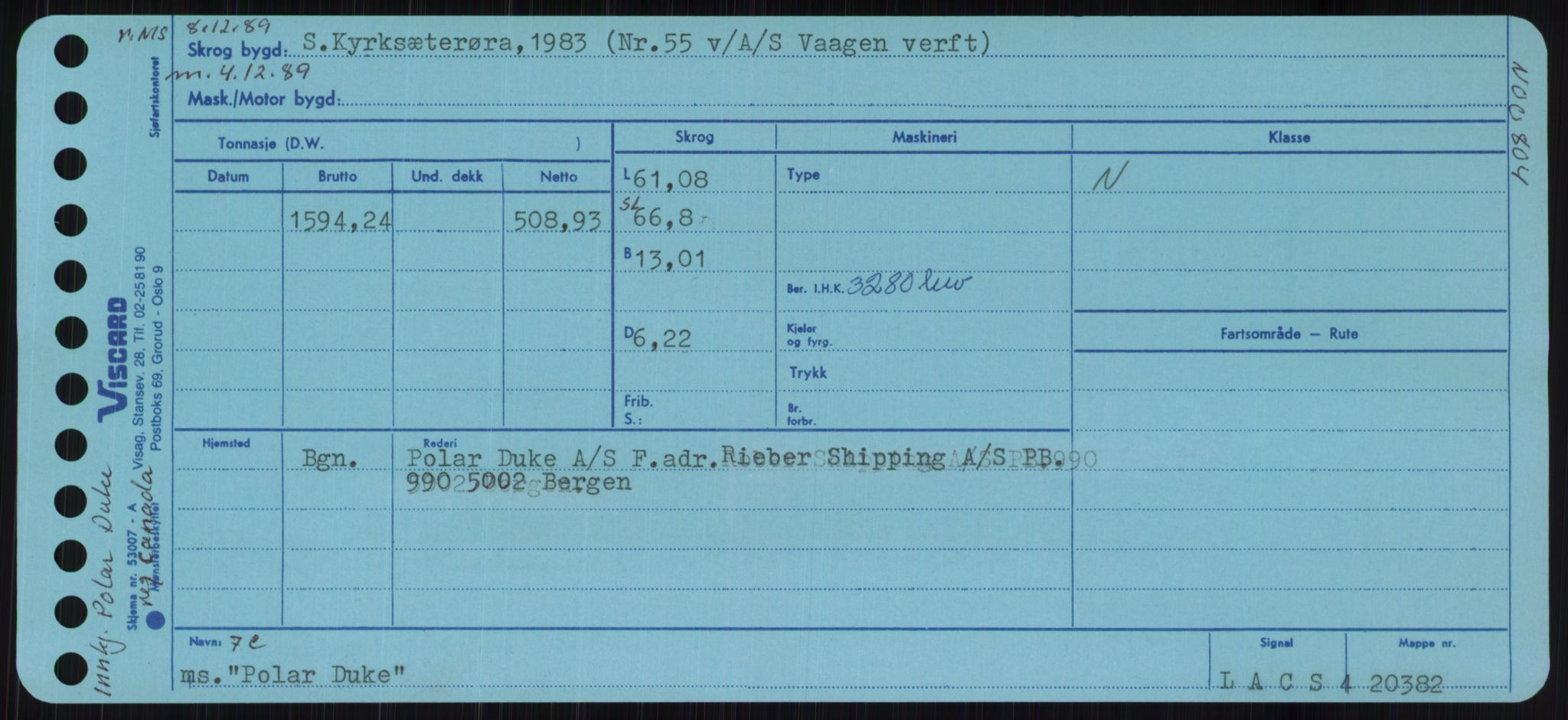 Sjøfartsdirektoratet med forløpere, Skipsmålingen, AV/RA-S-1627/H/Ha/L0004/0002: Fartøy, Mas-R / Fartøy, Odin-R, p. 331