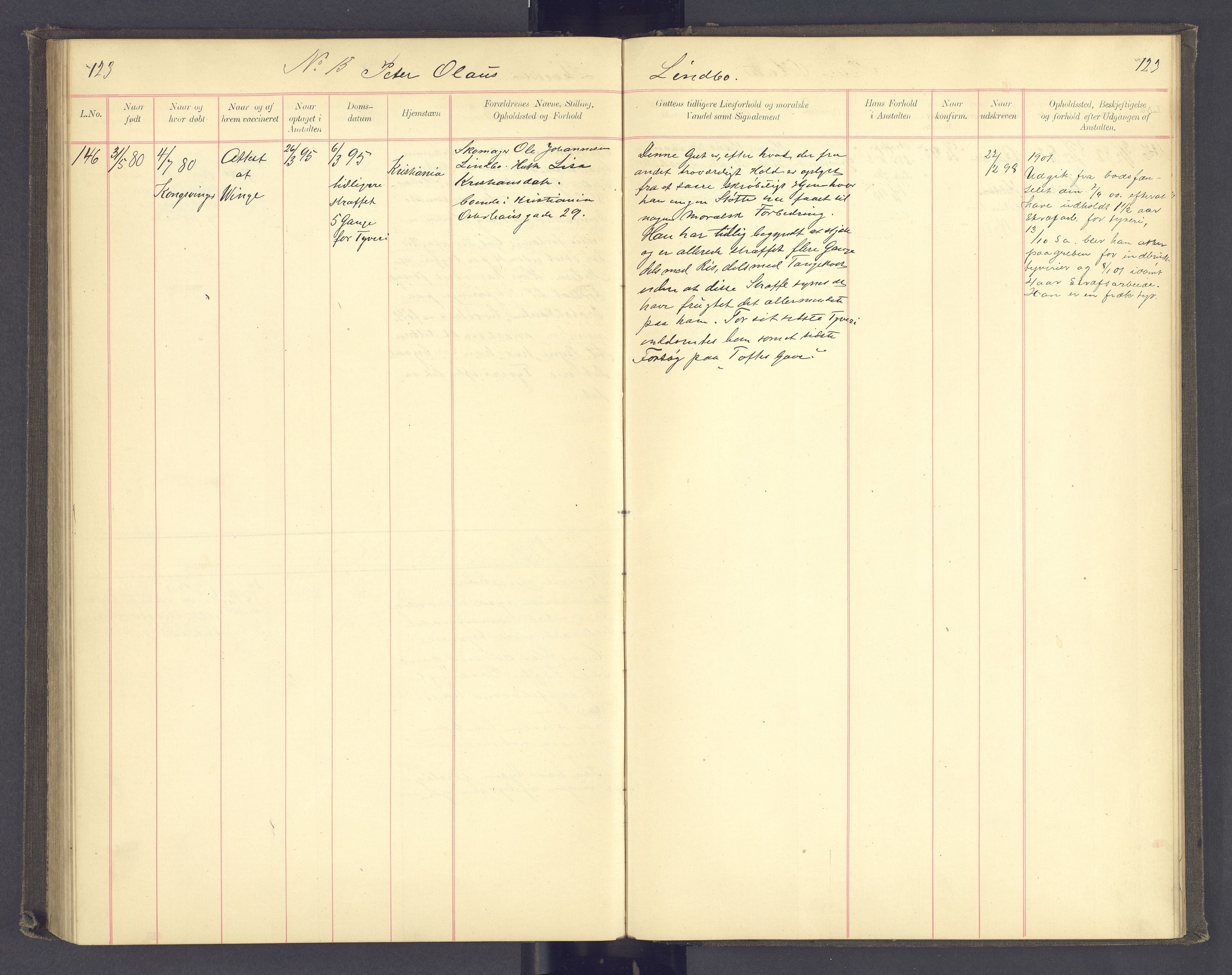 Toftes Gave, SAH/SKOLE-007/F/Fc/L0003: Elevprotokoll, 1886-1897, p. 123