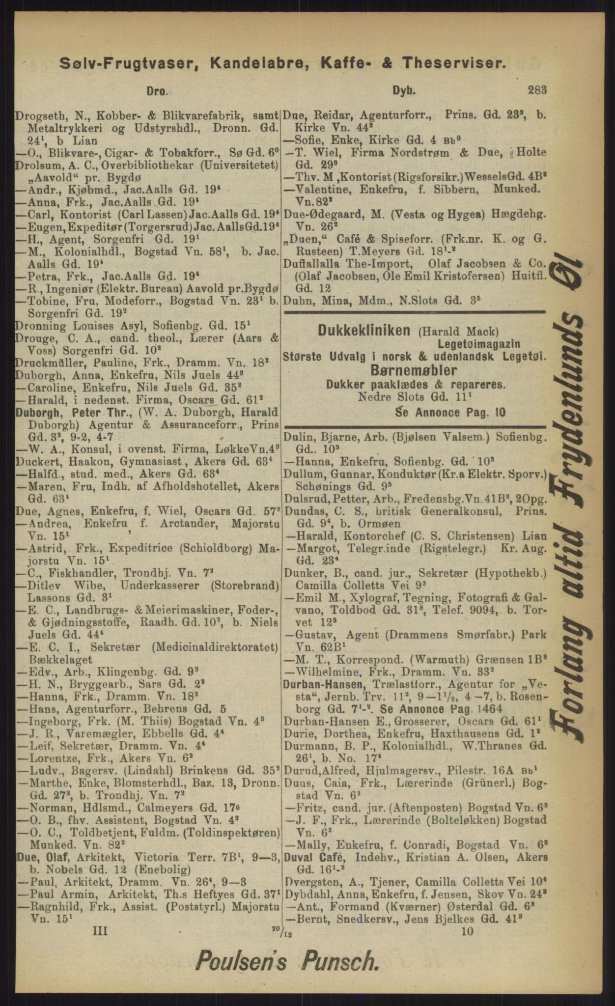 Kristiania/Oslo adressebok, PUBL/-, 1903, p. 283