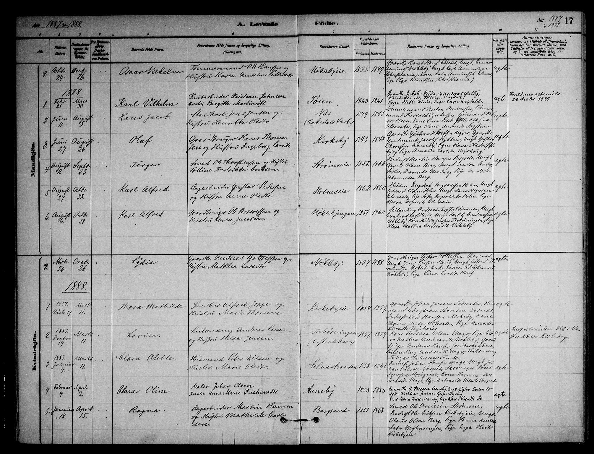 Nittedal prestekontor Kirkebøker, SAO/A-10365a/F/Fb/L0001: Parish register (official) no. II 1, 1879-1901, p. 17