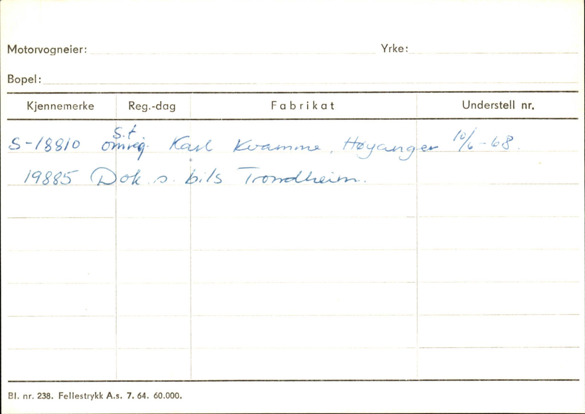 Statens vegvesen, Sogn og Fjordane vegkontor, SAB/A-5301/4/F/L0124: Eigarregister Sogndal A-U, 1945-1975, p. 1958