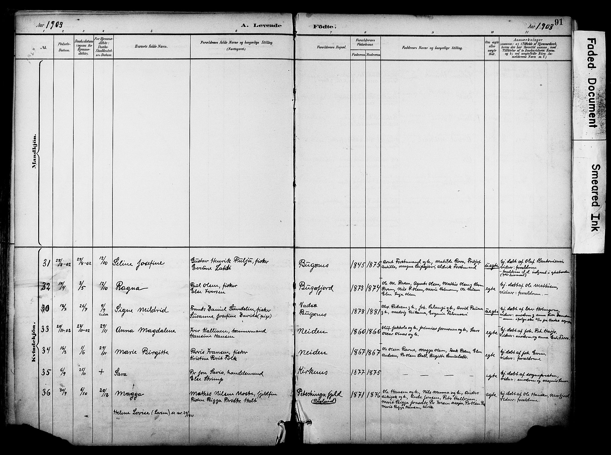 Sør-Varanger sokneprestkontor, AV/SATØ-S-1331/H/Ha/L0004kirke: Parish register (official) no. 4, 1891-1908, p. 91