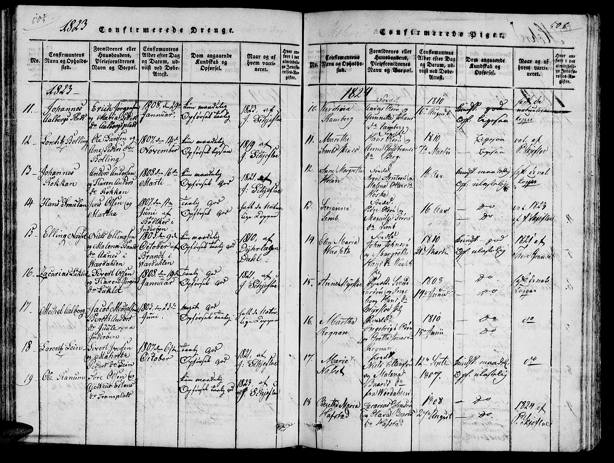 Ministerialprotokoller, klokkerbøker og fødselsregistre - Nord-Trøndelag, AV/SAT-A-1458/735/L0333: Parish register (official) no. 735A04 /1, 1816-1824, p. 505-506