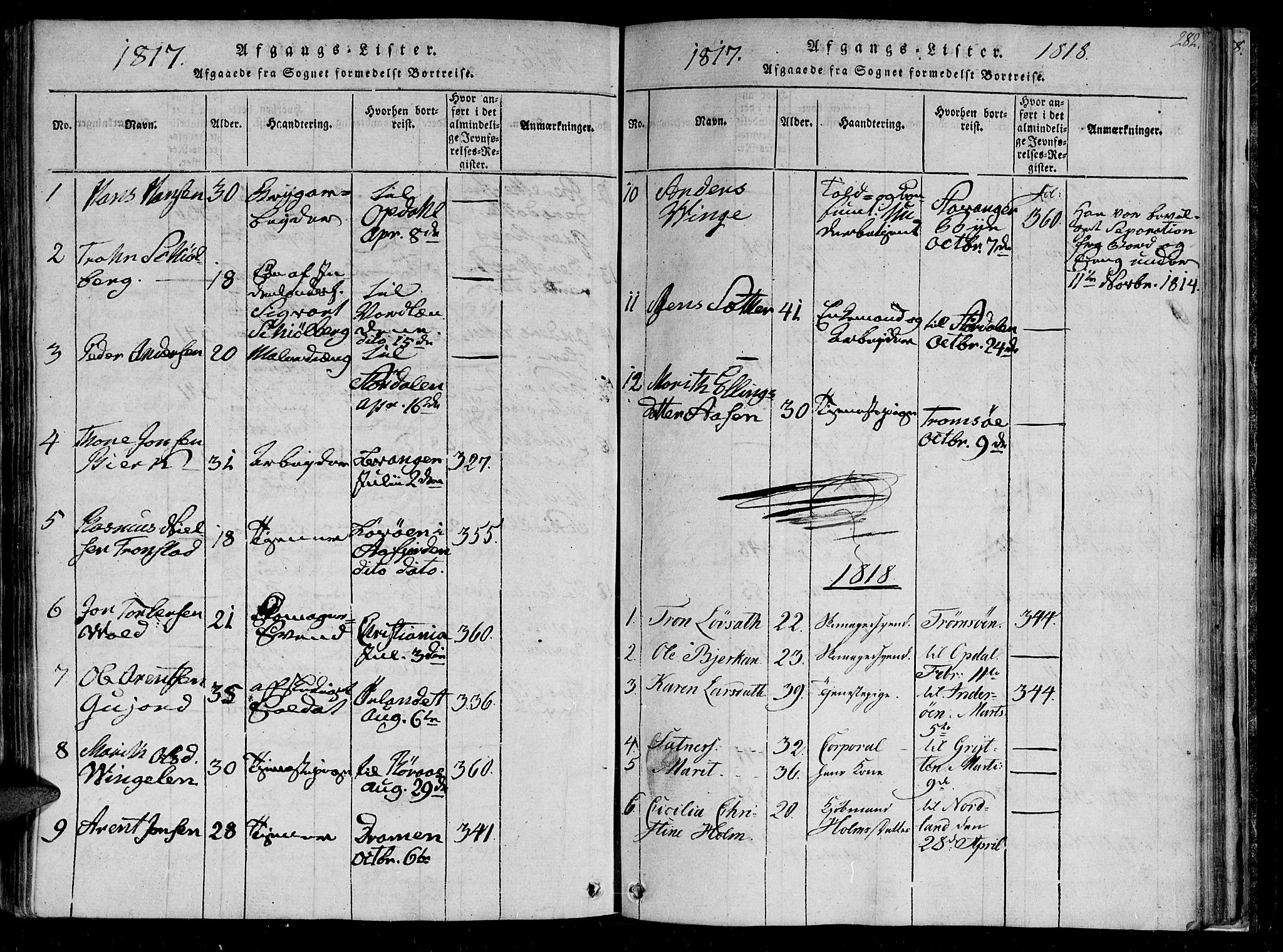 Ministerialprotokoller, klokkerbøker og fødselsregistre - Sør-Trøndelag, AV/SAT-A-1456/602/L0107: Parish register (official) no. 602A05, 1815-1821, p. 282