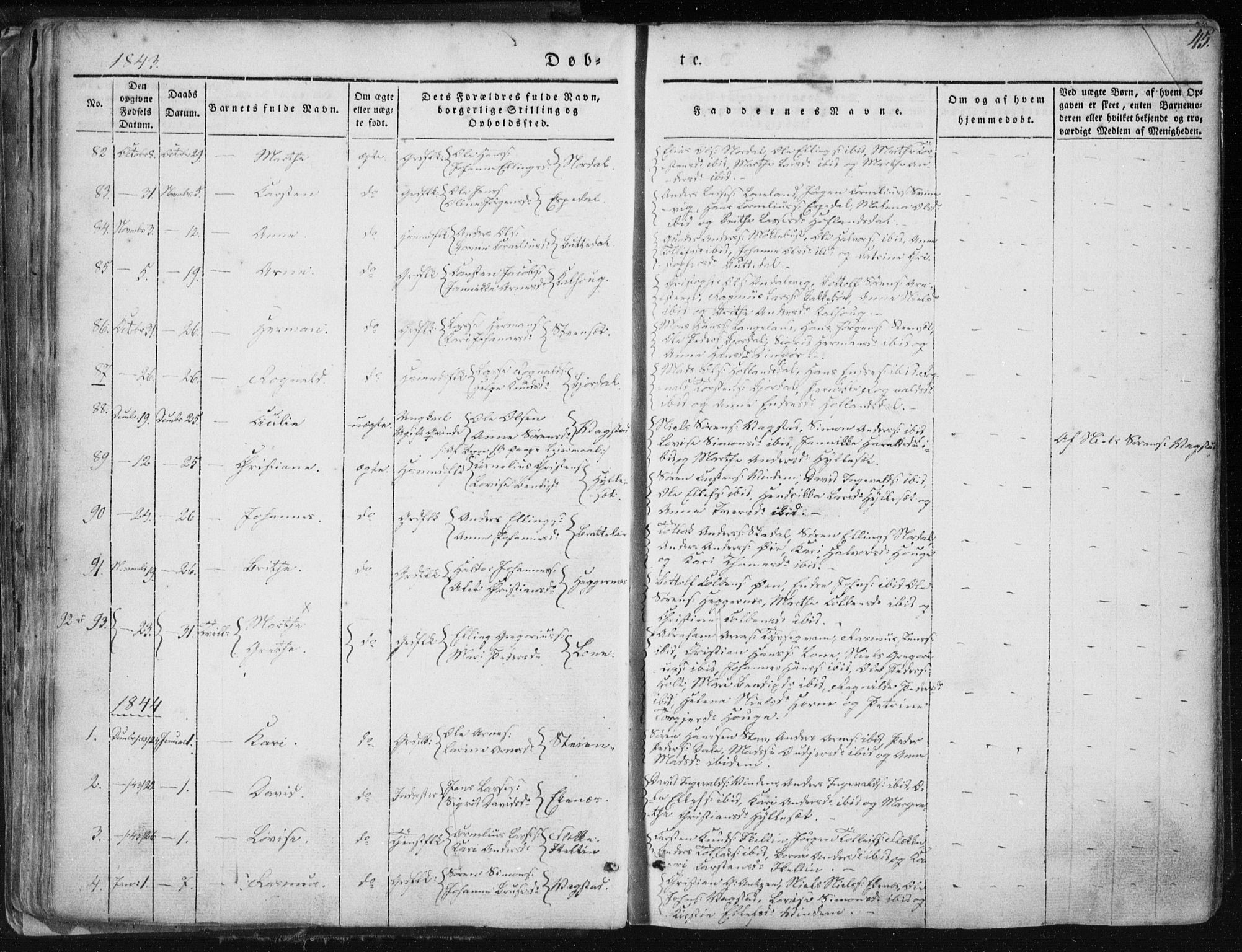 Fjaler sokneprestembete, AV/SAB-A-79801/H/Haa/Haaa/L0006: Parish register (official) no. A 6, 1835-1884, p. 45