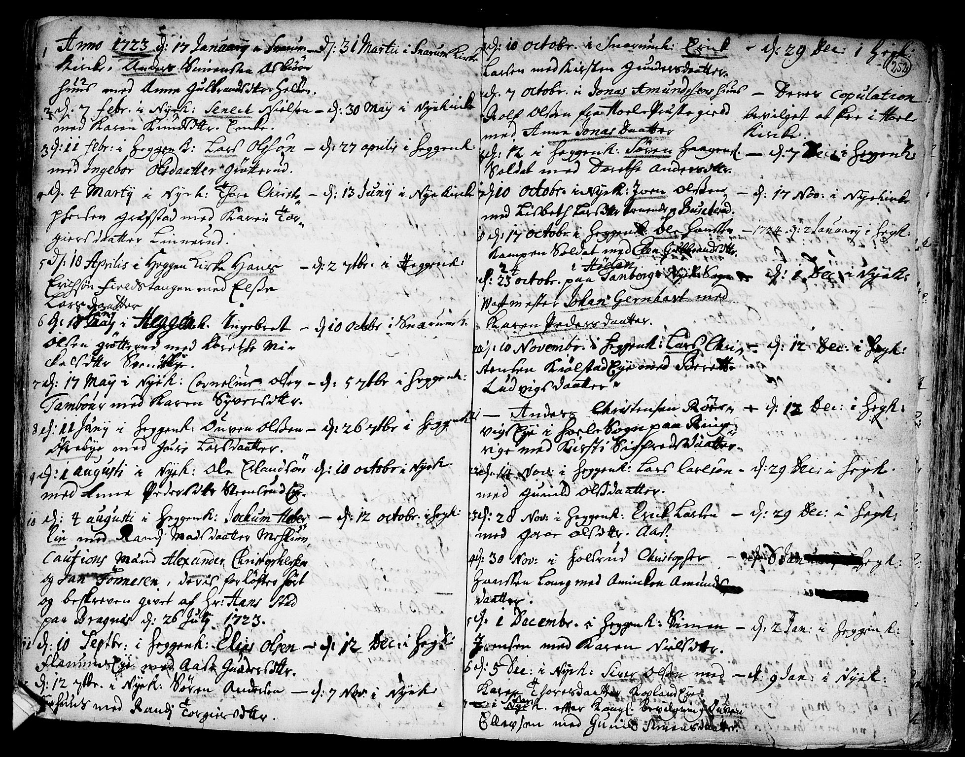 Modum kirkebøker, SAKO/A-234/F/Fa/L0001: Parish register (official) no. 1, 1712-1740, p. 252