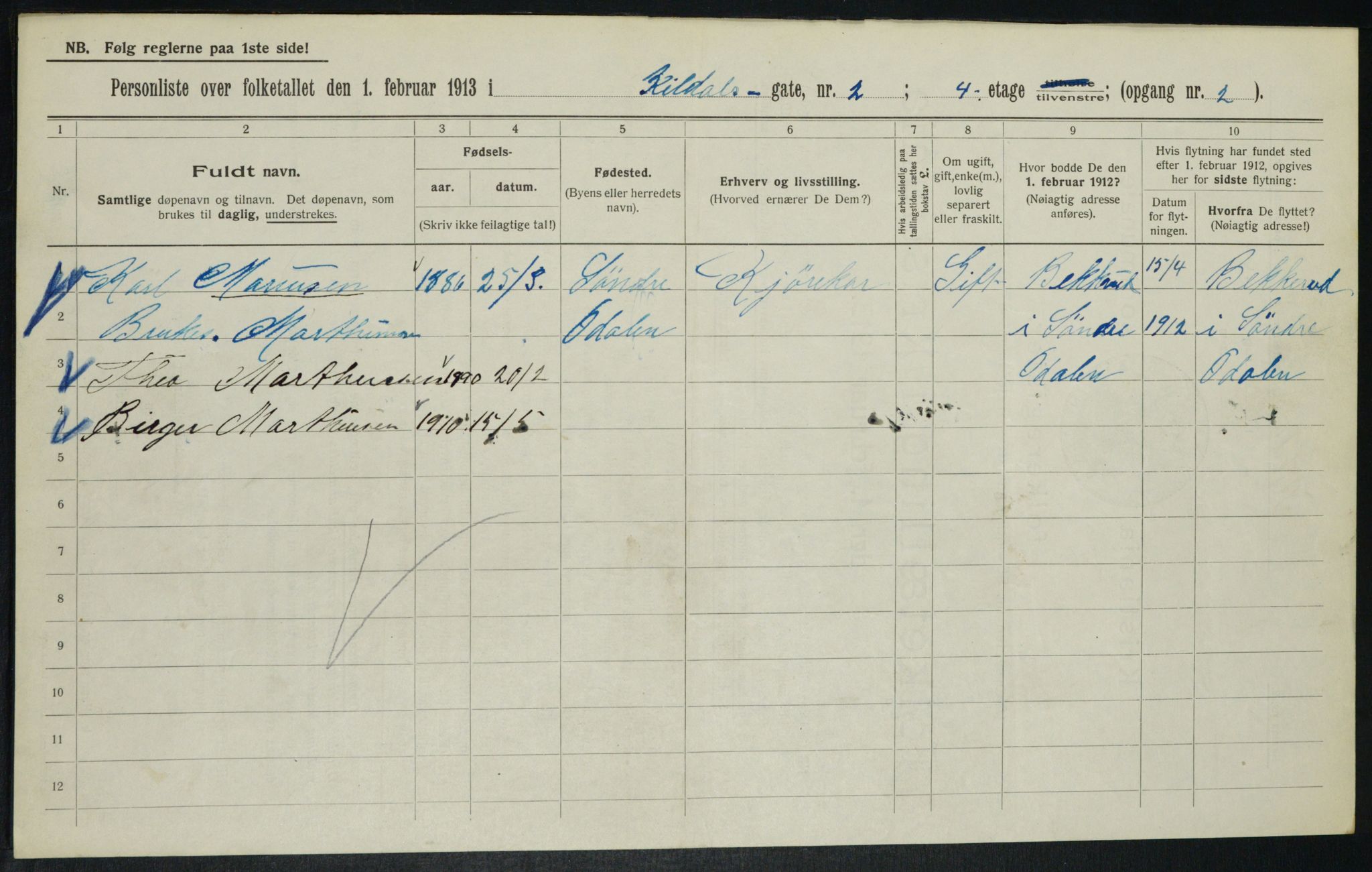 OBA, Municipal Census 1913 for Kristiania, 1913, p. 49261