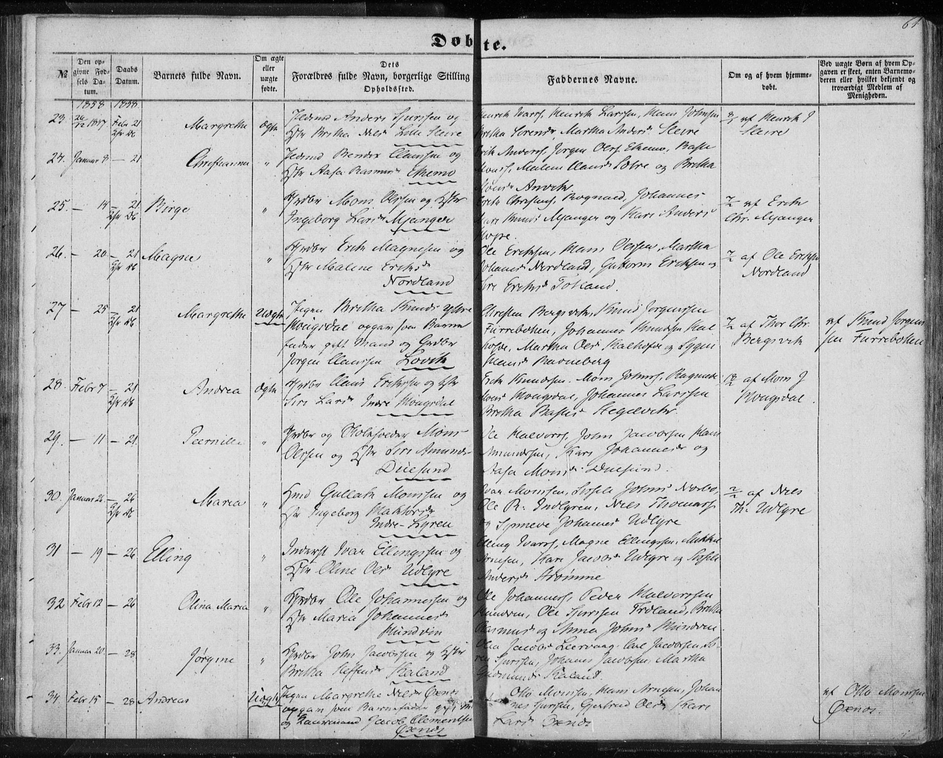 Lindås Sokneprestembete, AV/SAB-A-76701/H/Haa/Haaa/L0011: Parish register (official) no. A 11, 1854-1869, p. 61