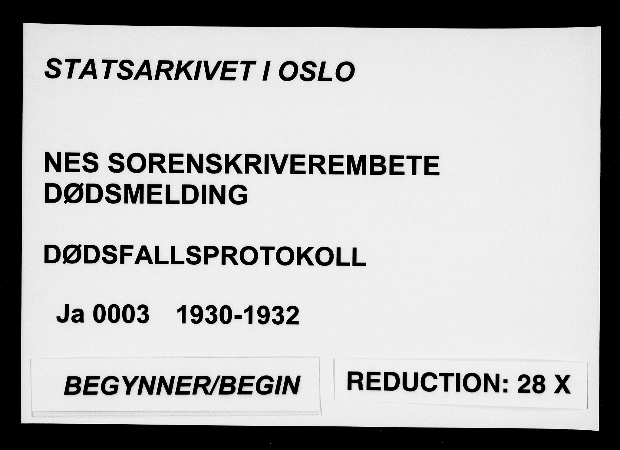 Nes tingrett, SAO/A-10548/H/Ha/Haa/L0003: Dødsfallsprotokoll, 1930-1932