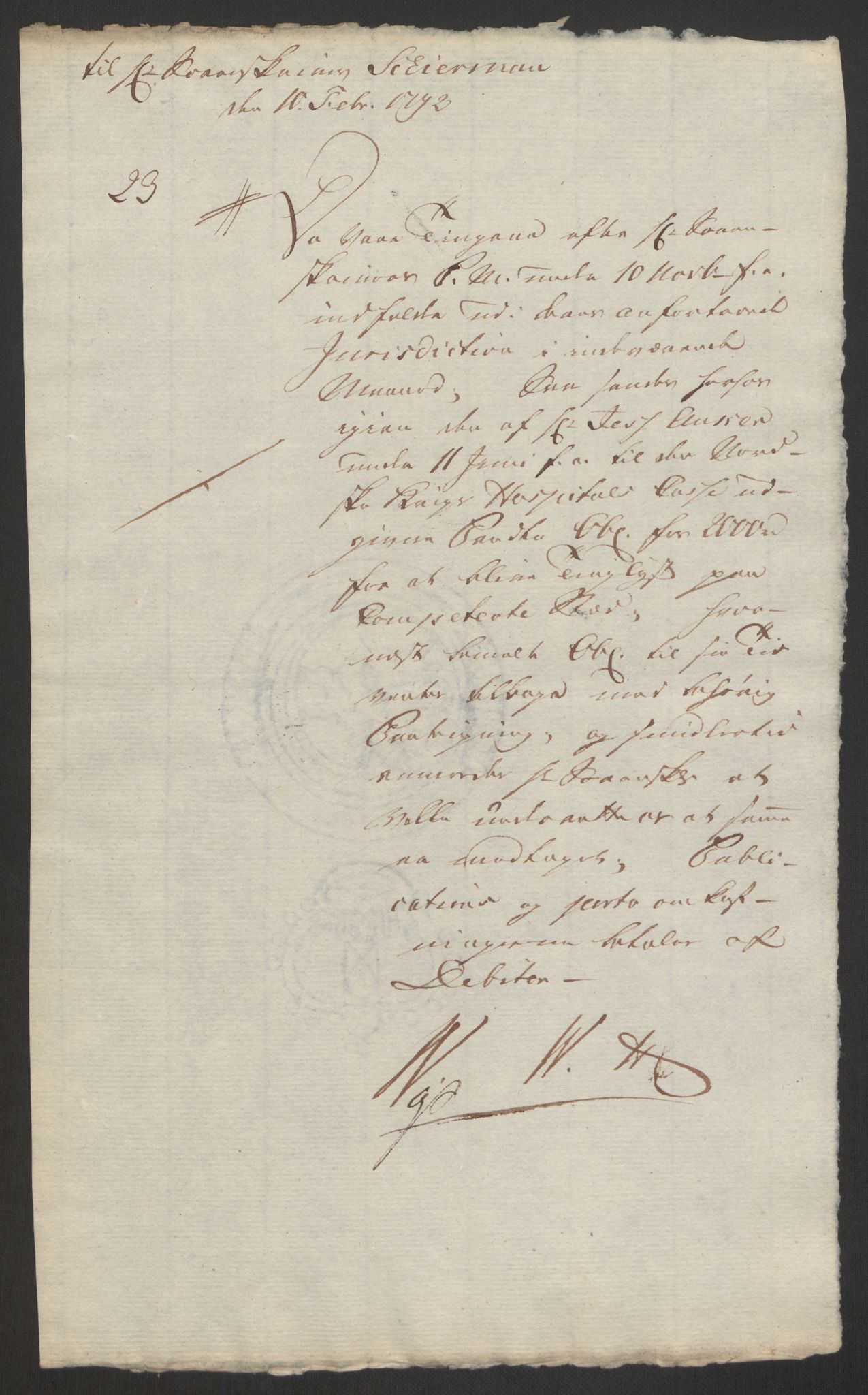 Forsvaret, Den norske kvesthuskasse/krigshospitalkasse, AV/RA-RAFA-1887/F/Fa/L0008: Konsepter, 1790-1793, p. 762