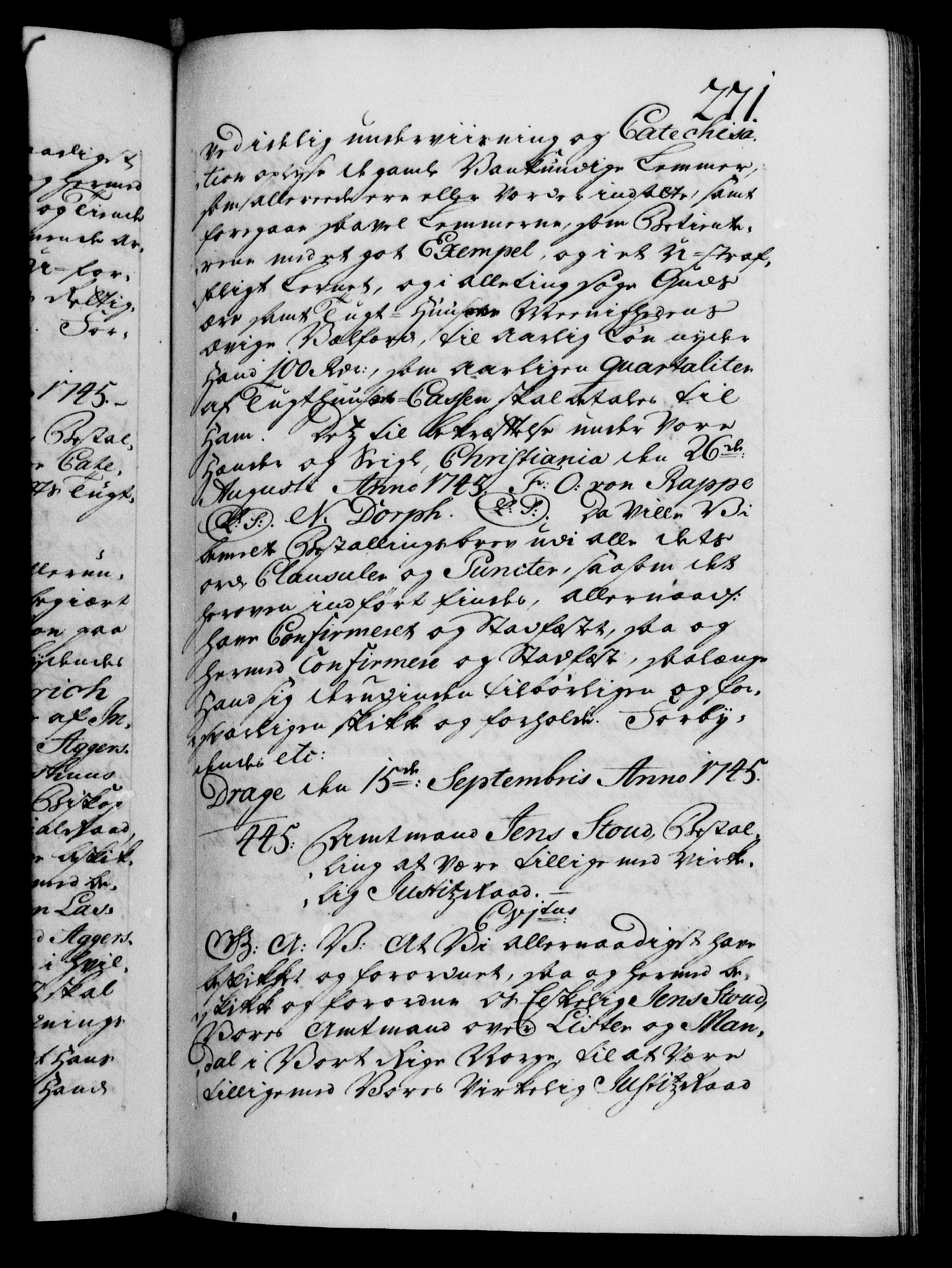 Danske Kanselli 1572-1799, AV/RA-EA-3023/F/Fc/Fca/Fcaa/L0034: Norske registre, 1745-1746, p. 271a