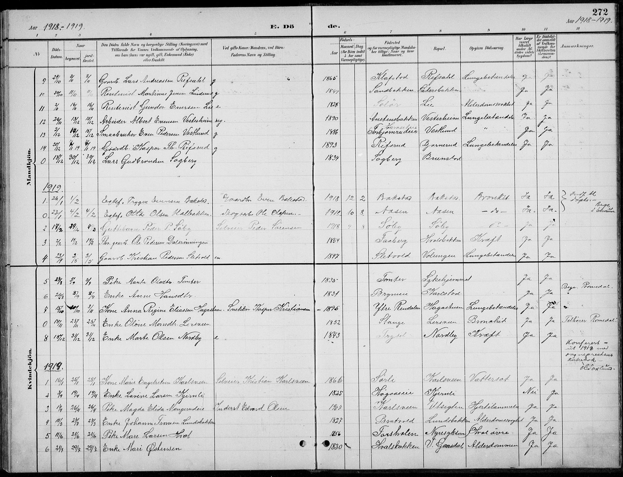 Romedal prestekontor, AV/SAH-PREST-004/L/L0013: Parish register (copy) no. 13, 1896-1937, p. 272