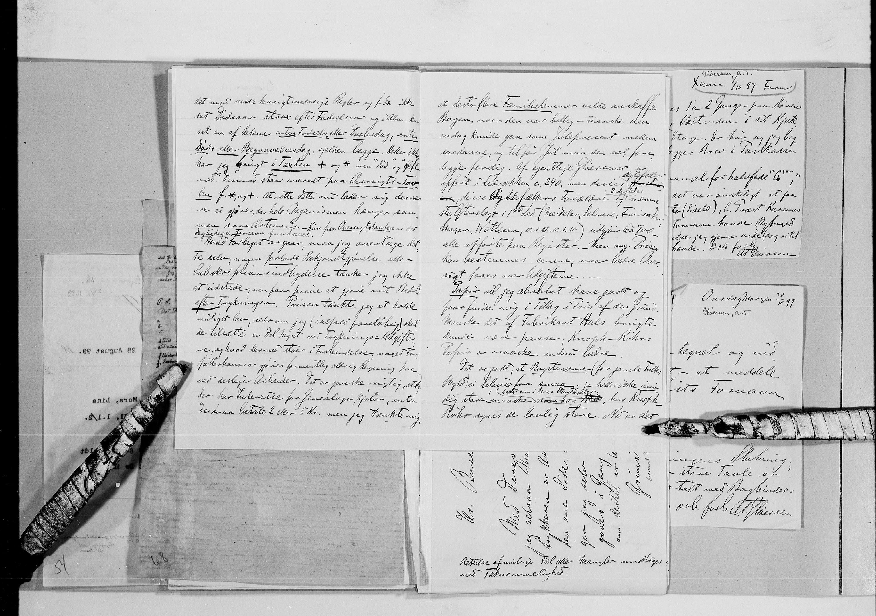 Lassens samlinger, AV/RA-PA-0051/G/L0097: Alfabetisk ordnede brev til Wilhelm Lassen: Fabritius - Grønvold, 1815-1907, p. 175