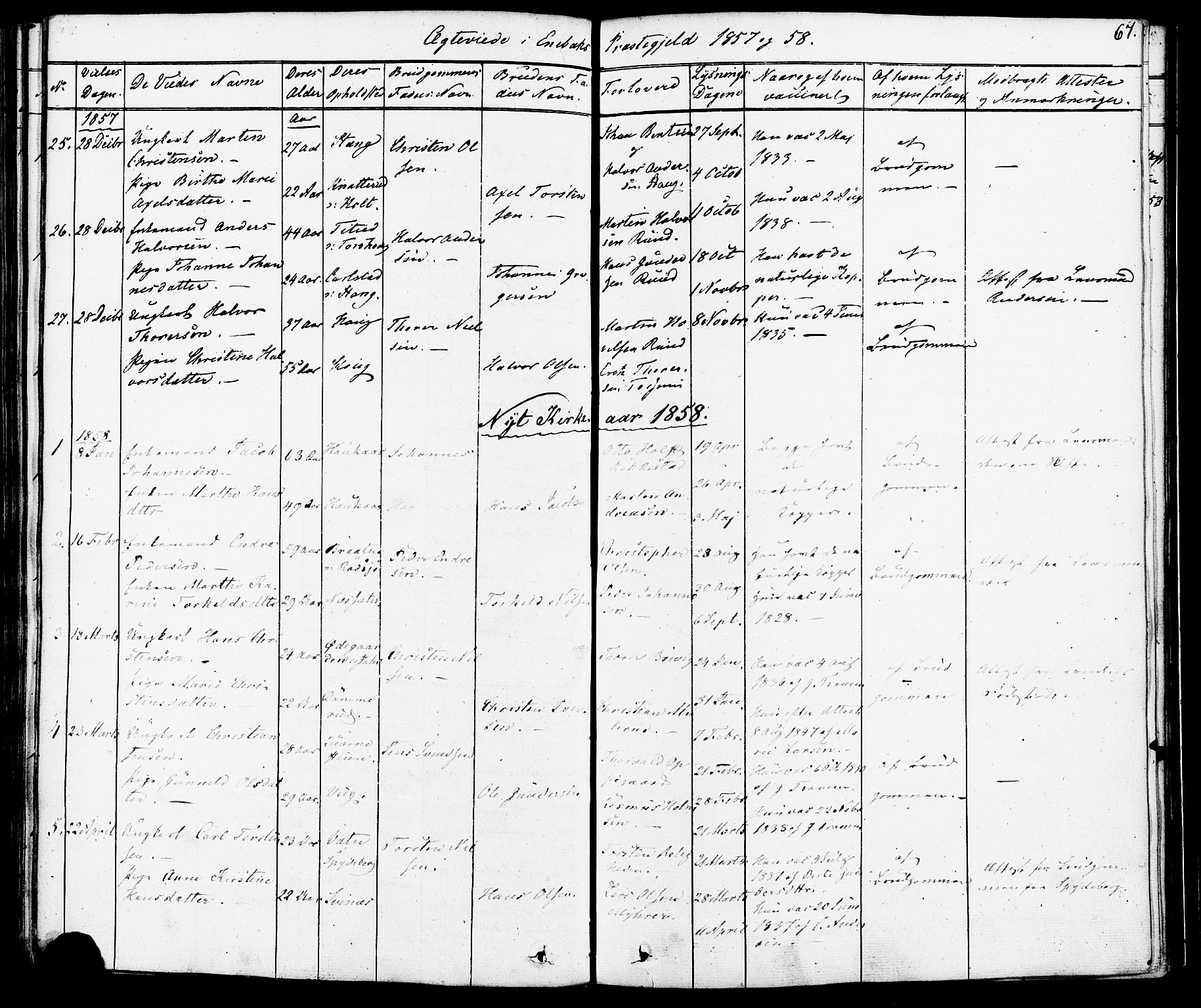 Enebakk prestekontor Kirkebøker, SAO/A-10171c/F/Fa/L0012: Parish register (official) no. I 12, 1832-1882, p. 67