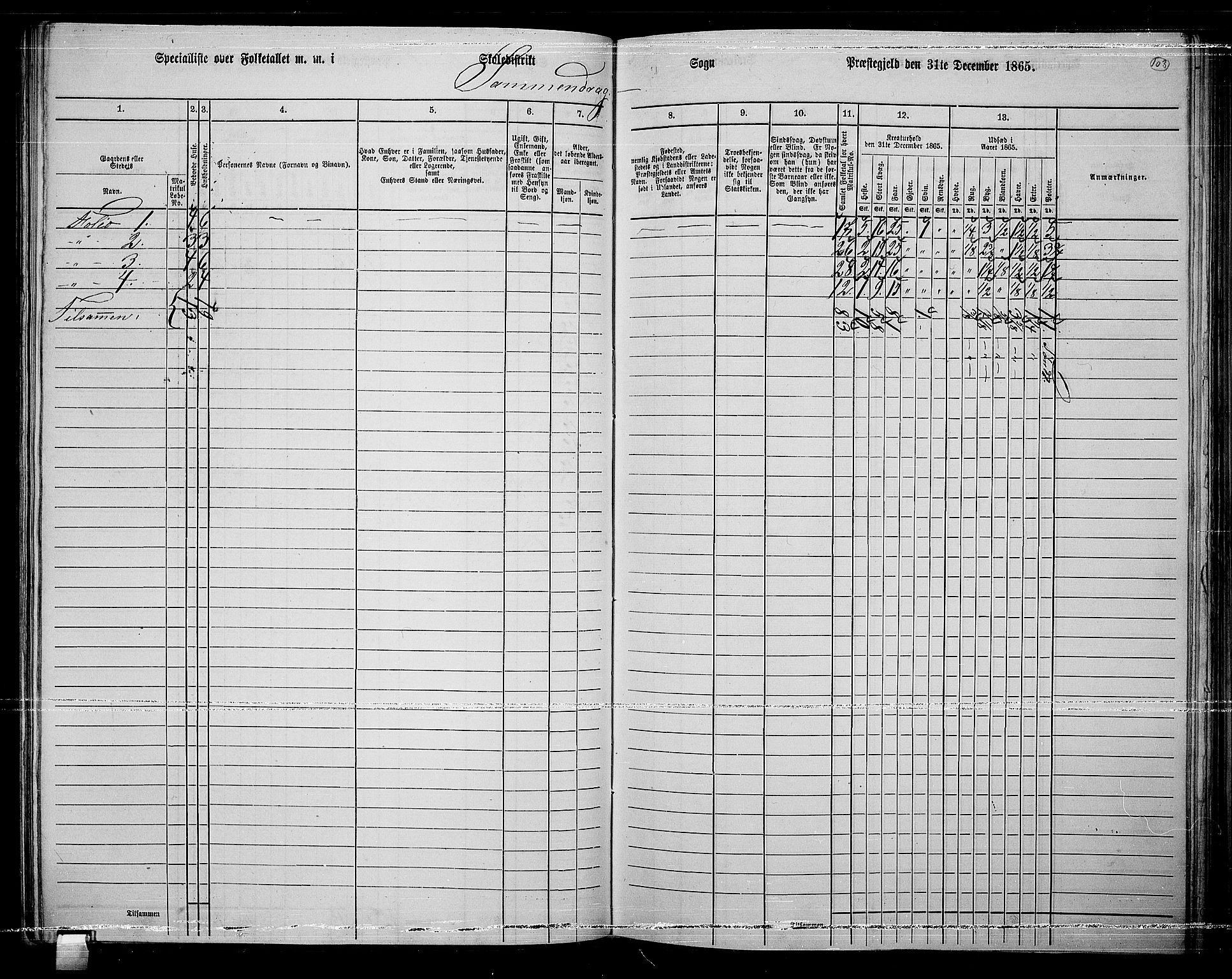 RA, 1865 census for Rendalen, 1865, p. 88