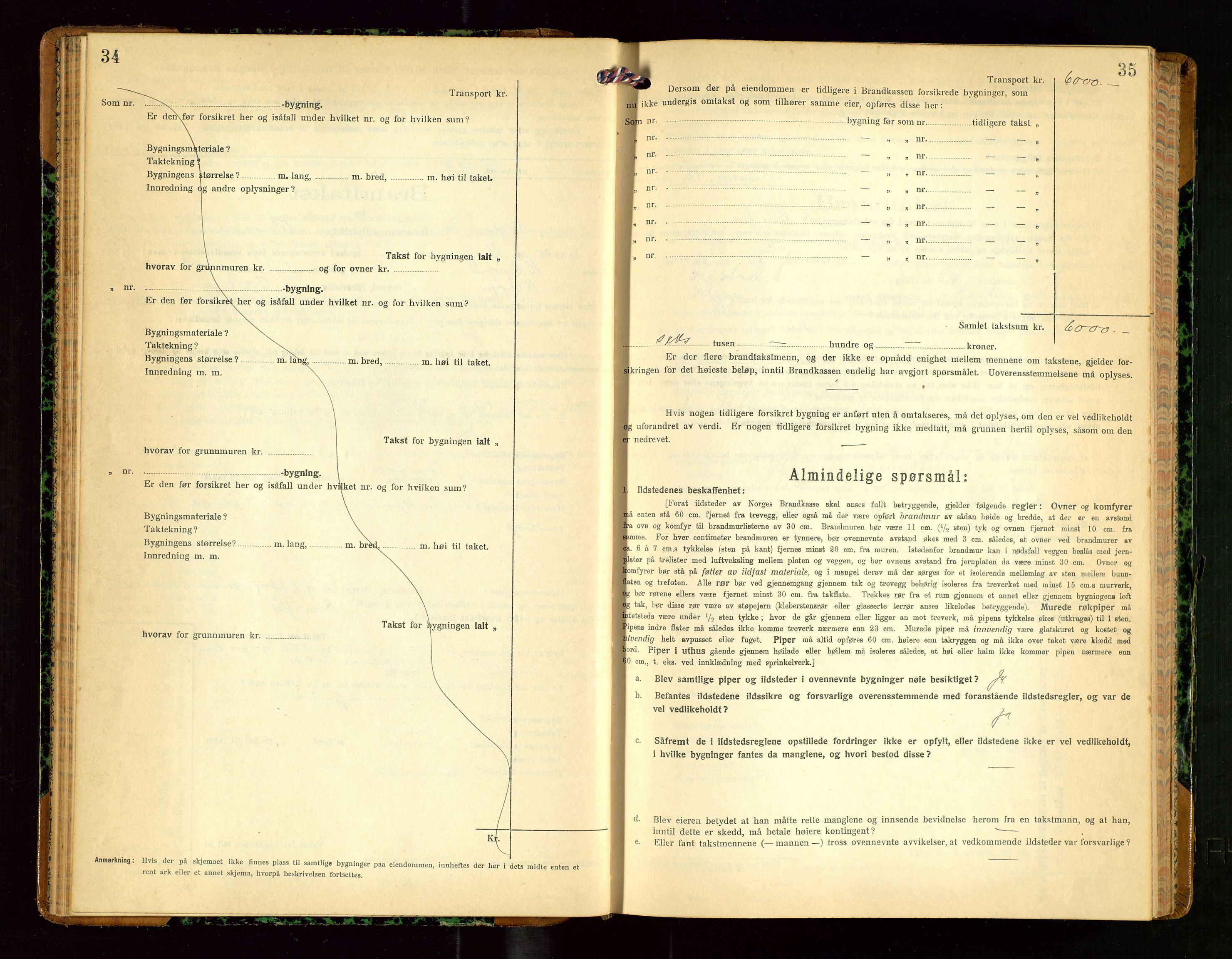 Klepp lensmannskontor, AV/SAST-A-100163/Goc/L0010: "Brandtakstprotokoll" m/register, 1919-1924, p. 34-35