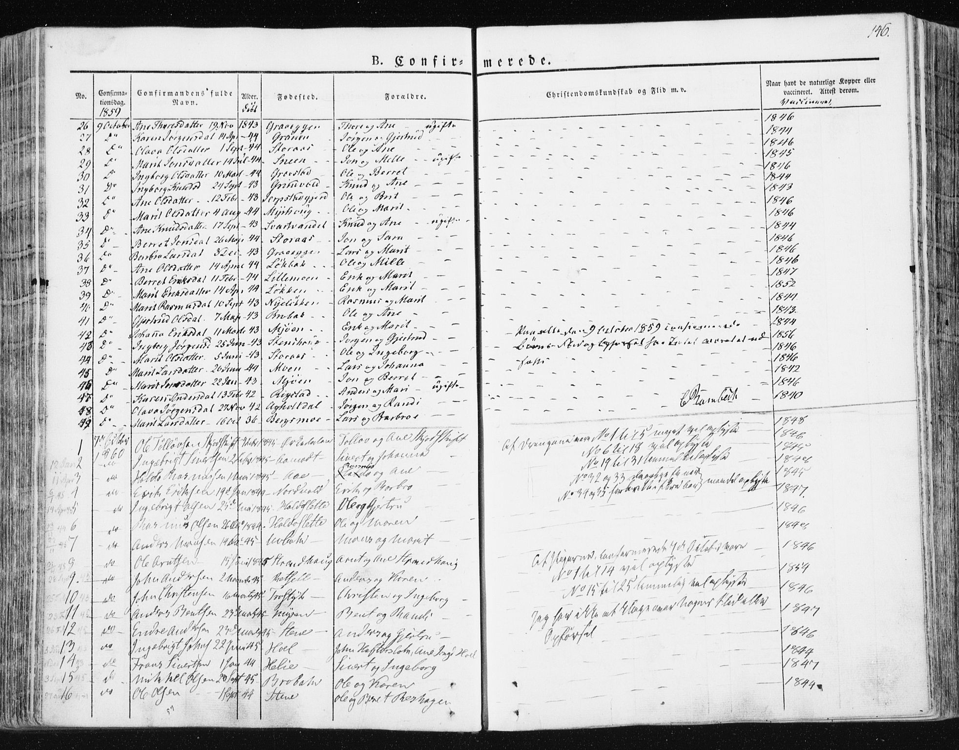 Ministerialprotokoller, klokkerbøker og fødselsregistre - Sør-Trøndelag, SAT/A-1456/672/L0855: Parish register (official) no. 672A07, 1829-1860, p. 146