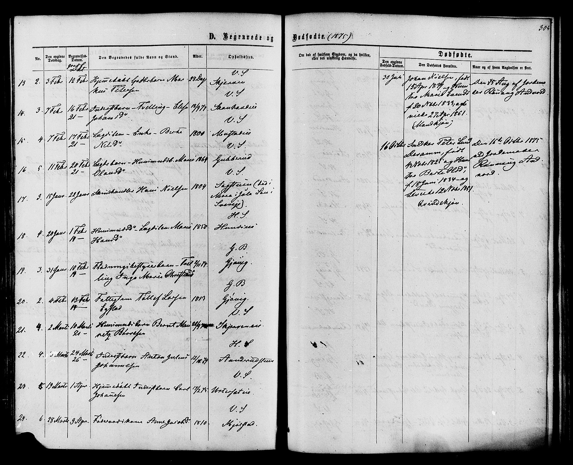 Vardal prestekontor, AV/SAH-PREST-100/H/Ha/Haa/L0007: Parish register (official) no. 7, 1867-1878, p. 305