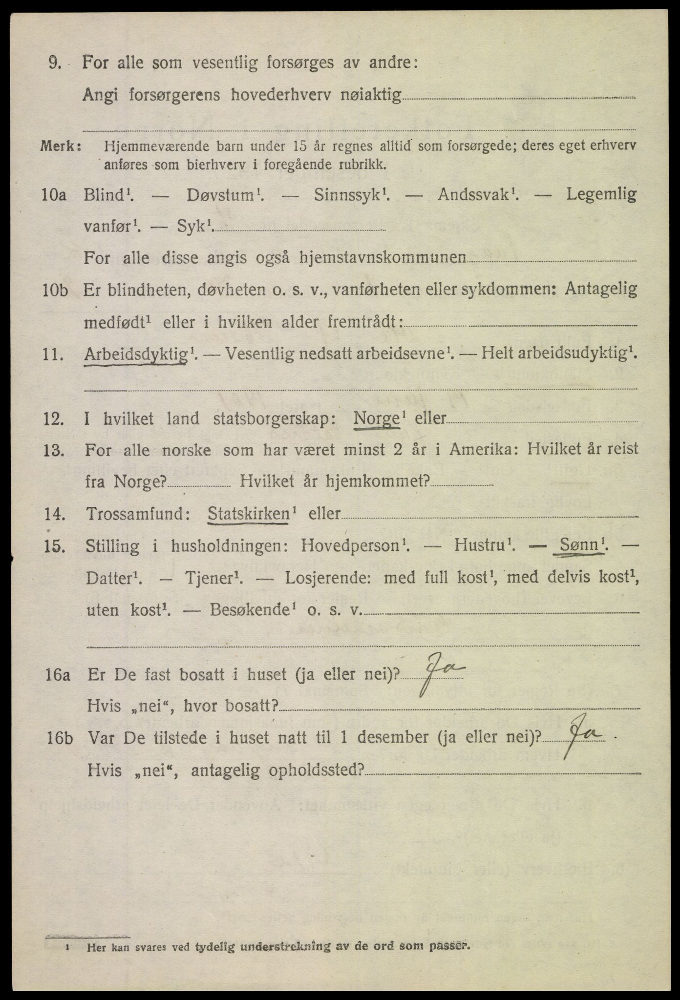 SAH, 1920 census for Vang (Oppland), 1920, p. 2636