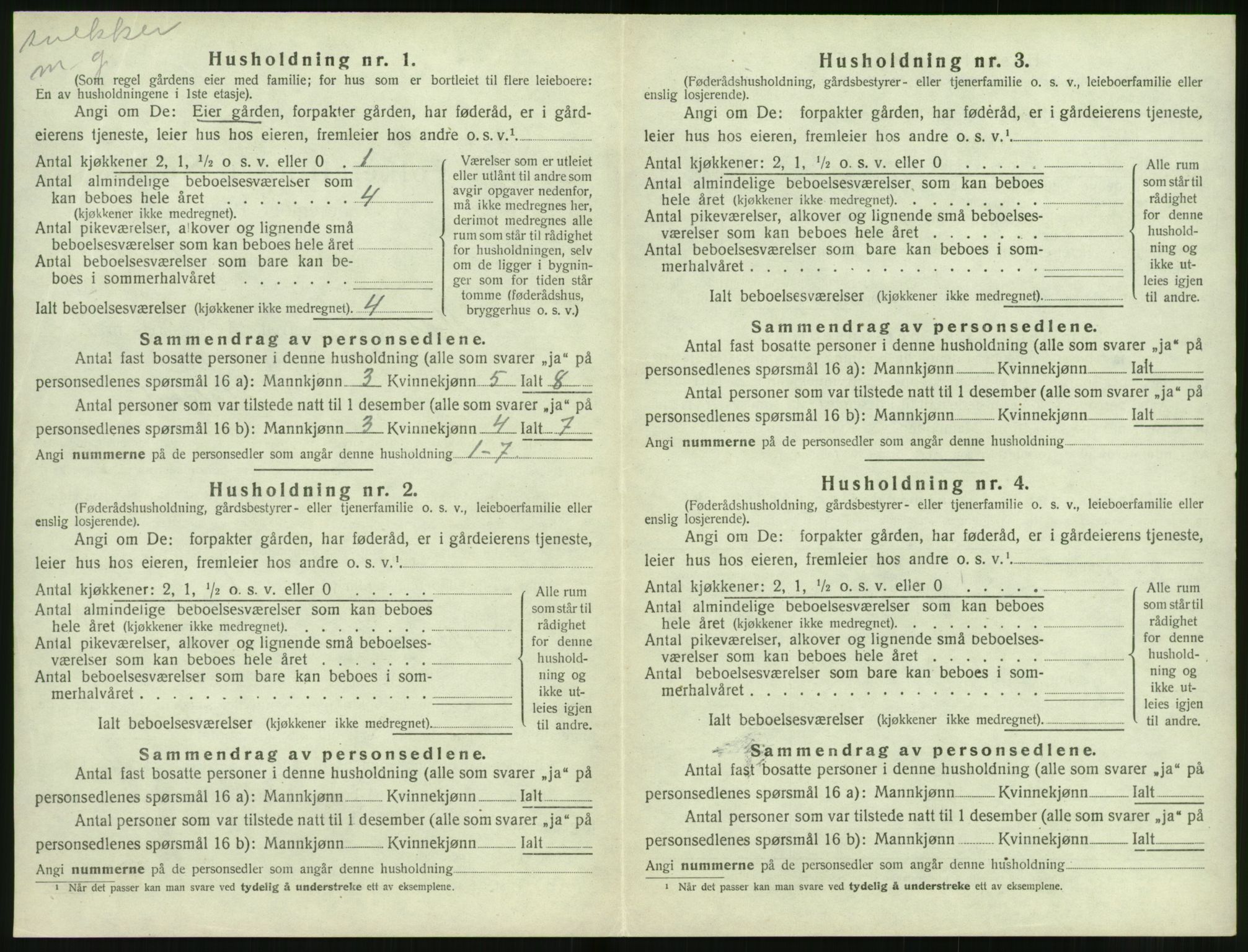 SAT, 1920 census for Volda, 1920, p. 721