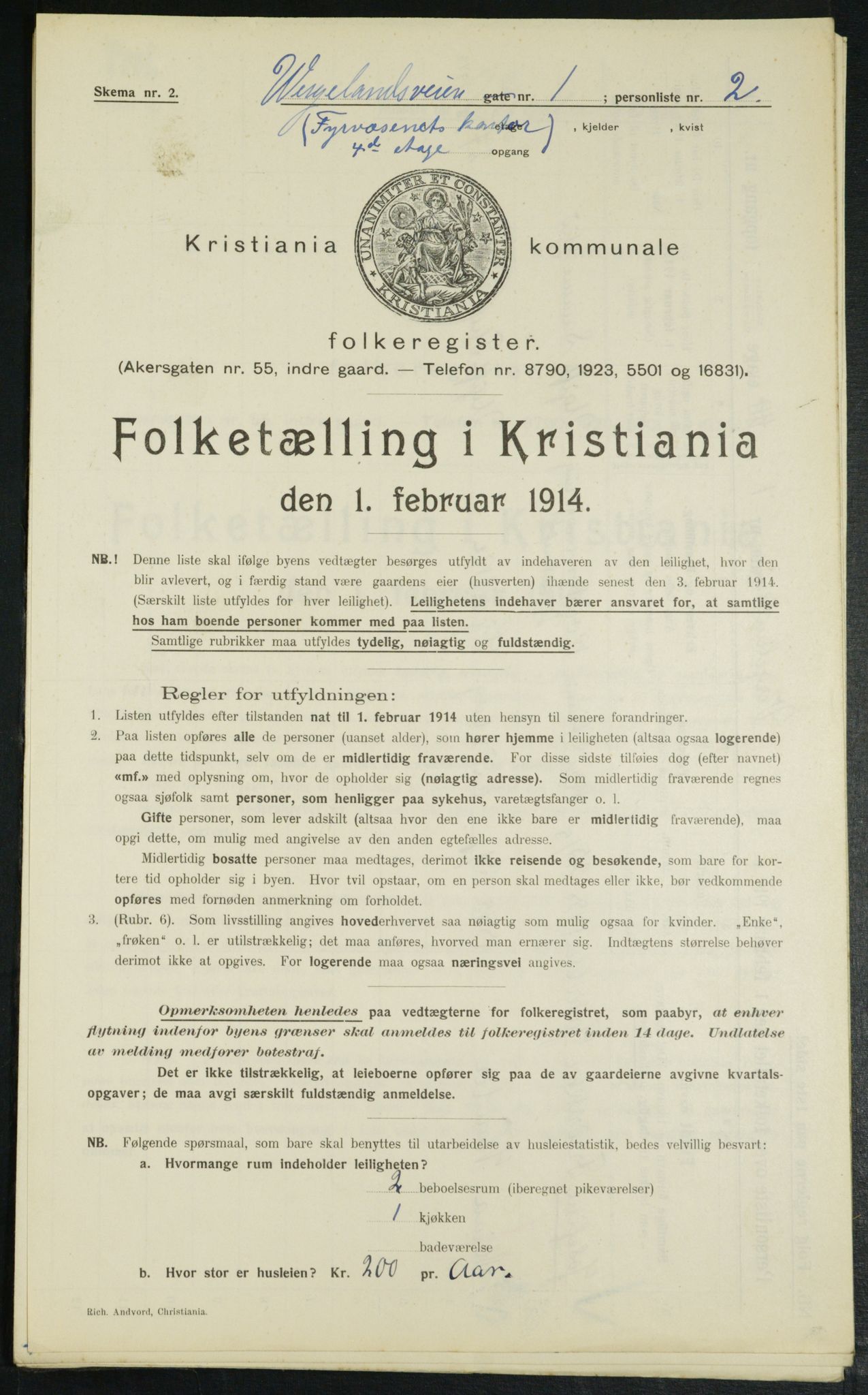OBA, Municipal Census 1914 for Kristiania, 1914, p. 128772