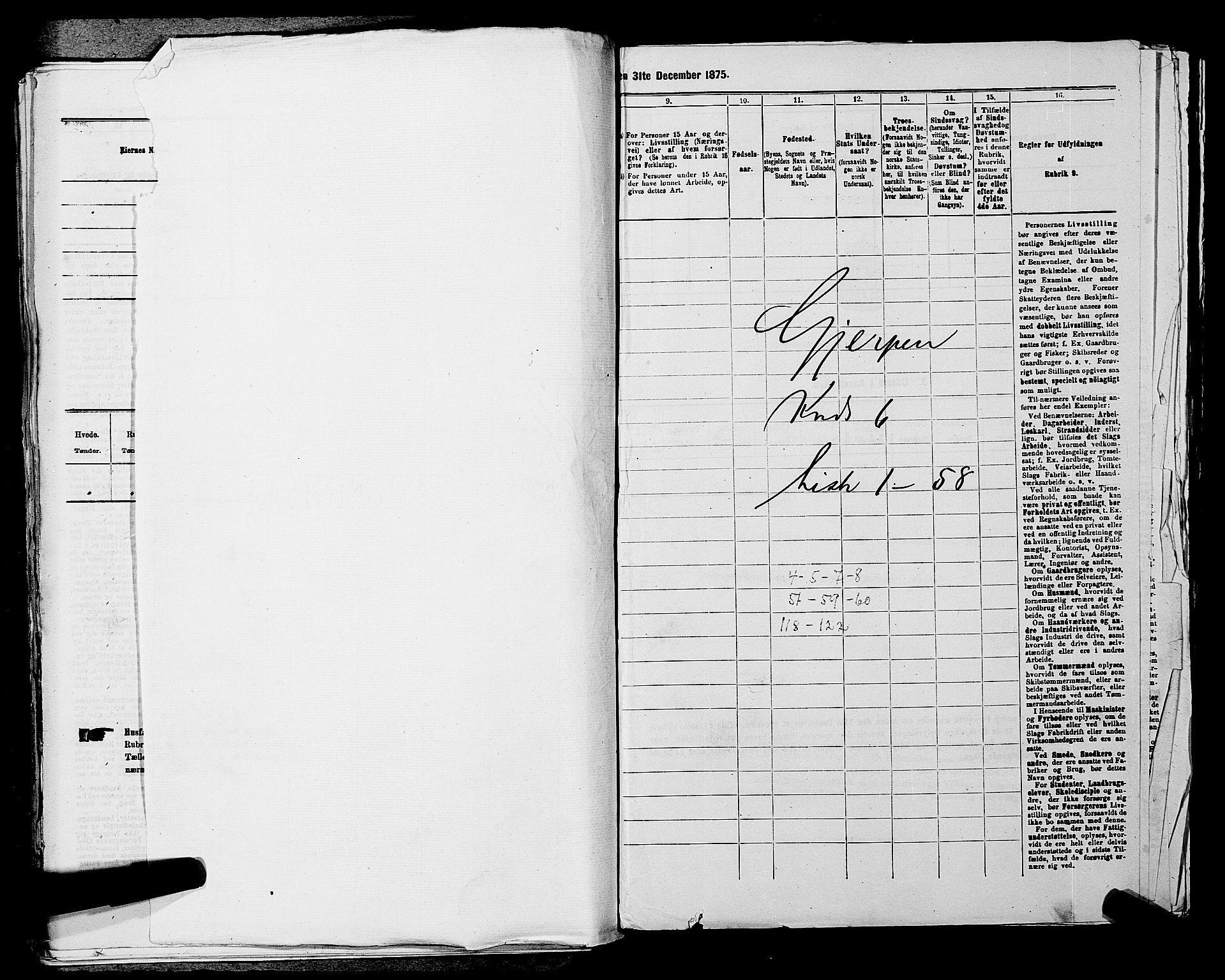 SAKO, 1875 census for 0812P Gjerpen, 1875, p. 722