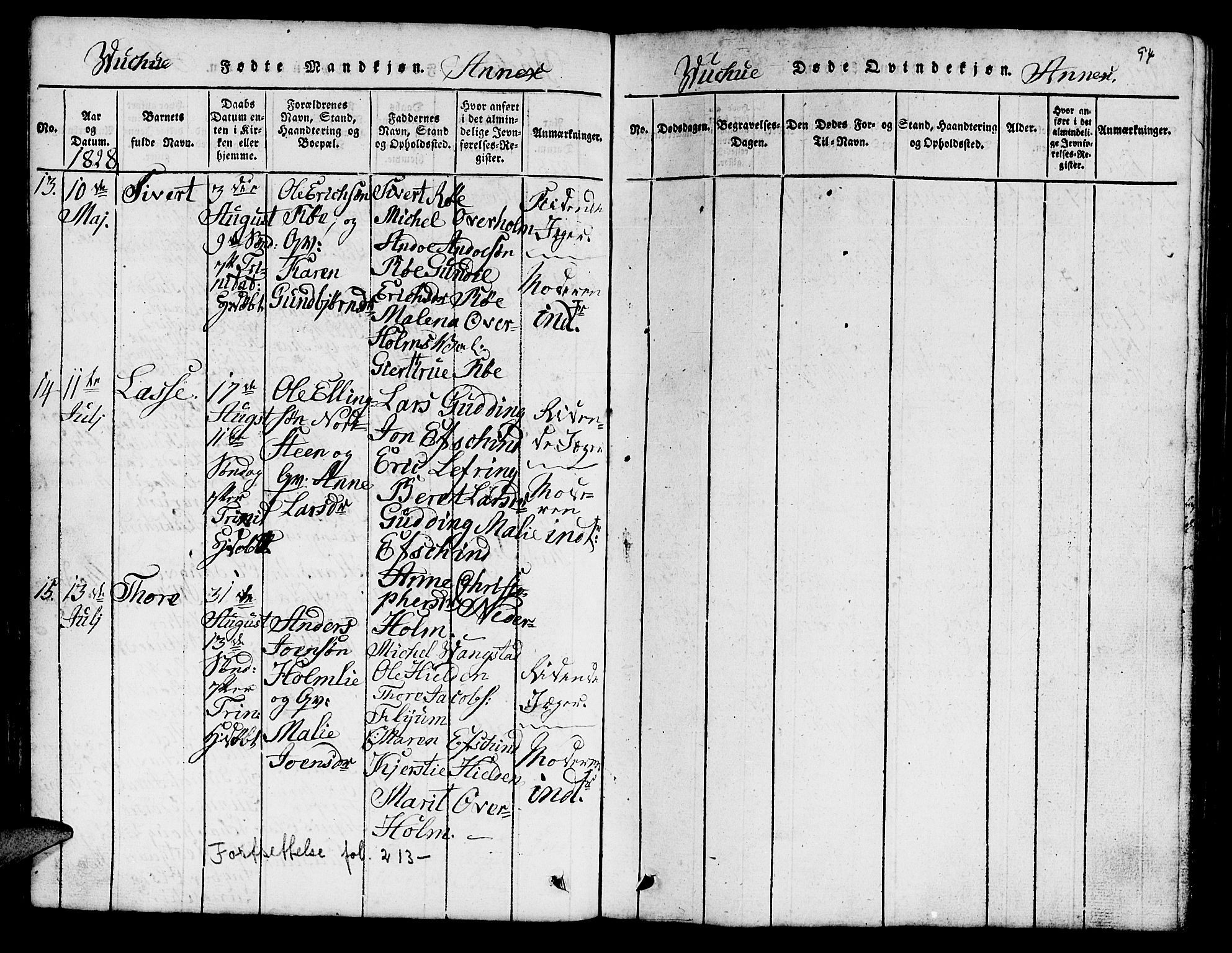 Ministerialprotokoller, klokkerbøker og fødselsregistre - Nord-Trøndelag, SAT/A-1458/724/L0265: Parish register (copy) no. 724C01, 1816-1845, p. 94