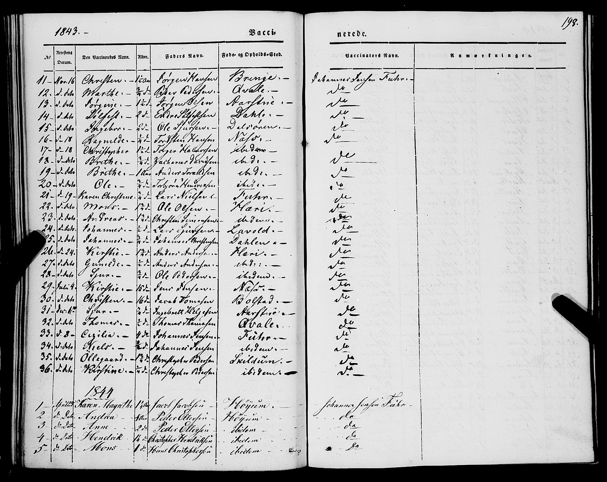 Luster sokneprestembete, SAB/A-81101/H/Haa/Haaa/L0006: Parish register (official) no. A 6, 1840-1848, p. 198