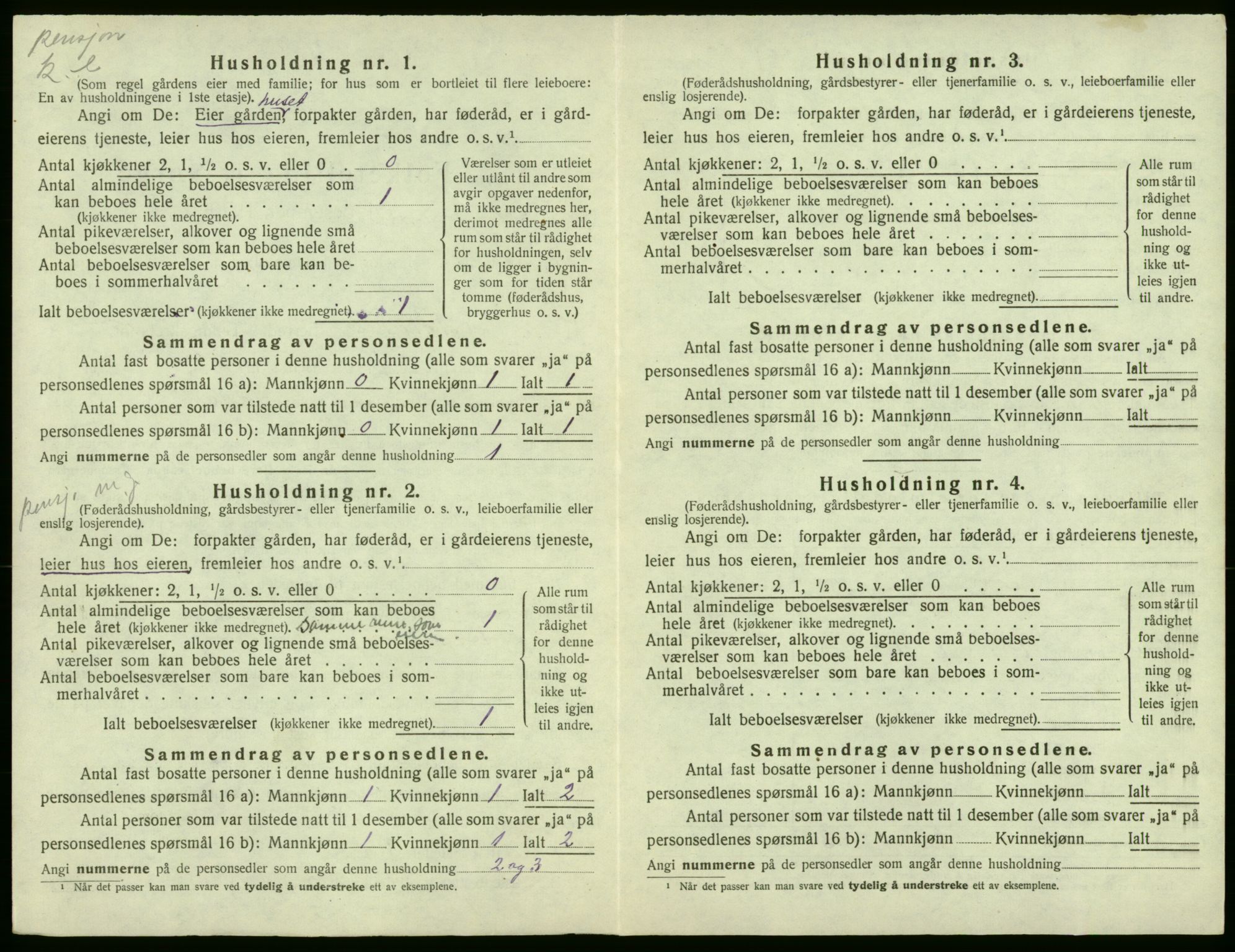 SAB, 1920 census for Røldal, 1920, p. 34