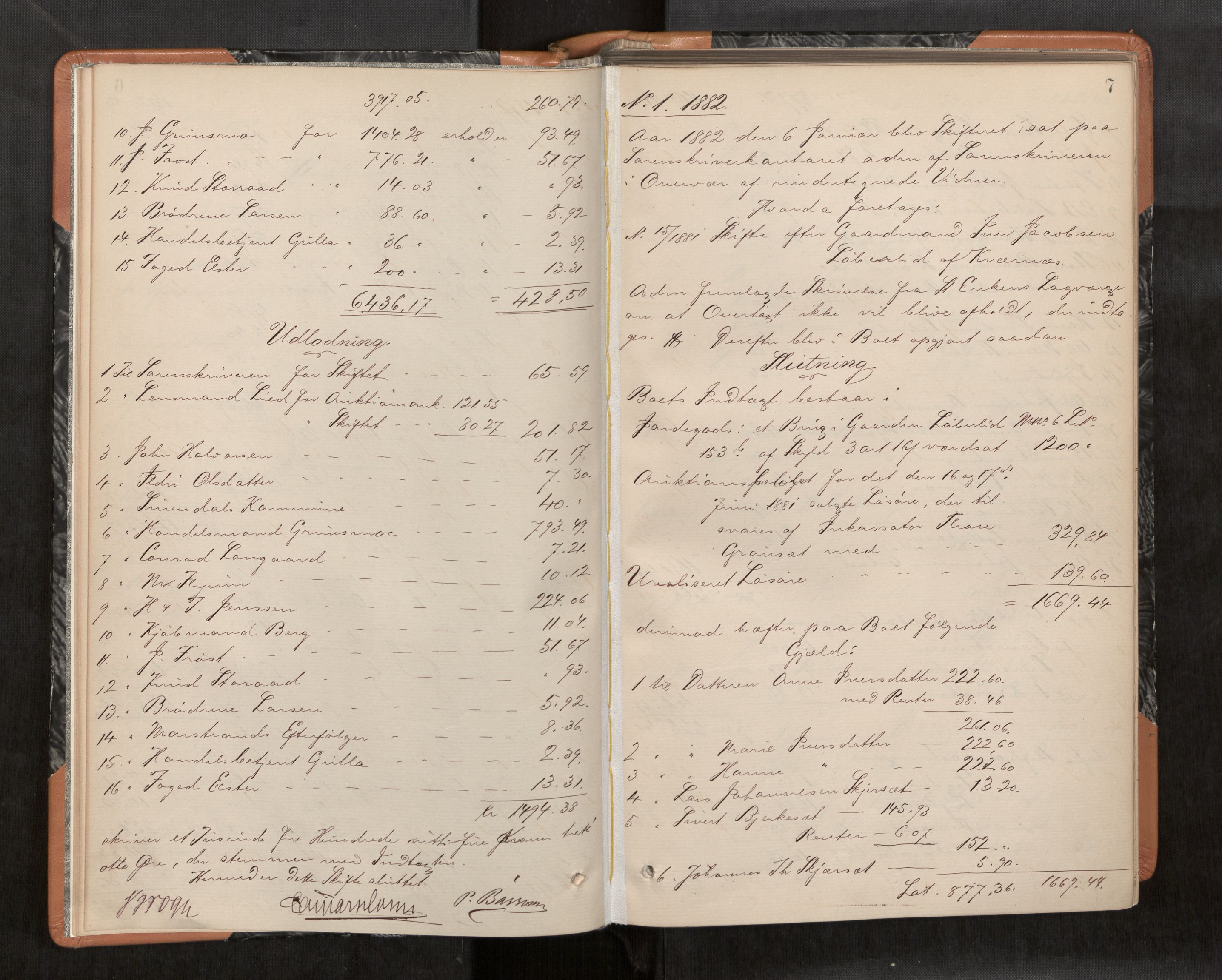 Nordmøre sorenskriveri, AV/SAT-A-4132/1/3/3A/L0039: Utlodningsprotokoll nr. 08, 1881-1885, p. 7