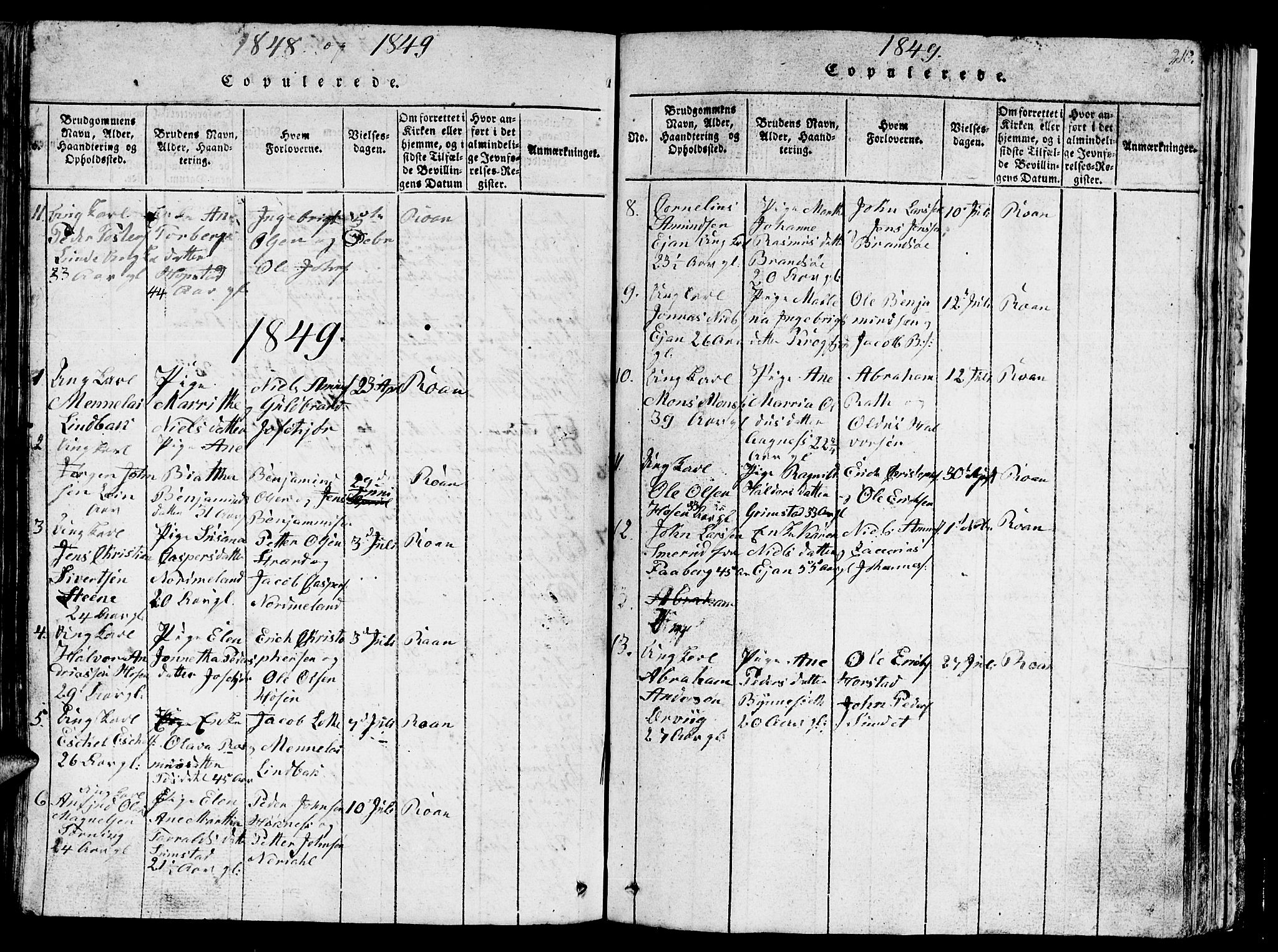 Ministerialprotokoller, klokkerbøker og fødselsregistre - Sør-Trøndelag, AV/SAT-A-1456/657/L0714: Parish register (copy) no. 657C01, 1818-1868, p. 210