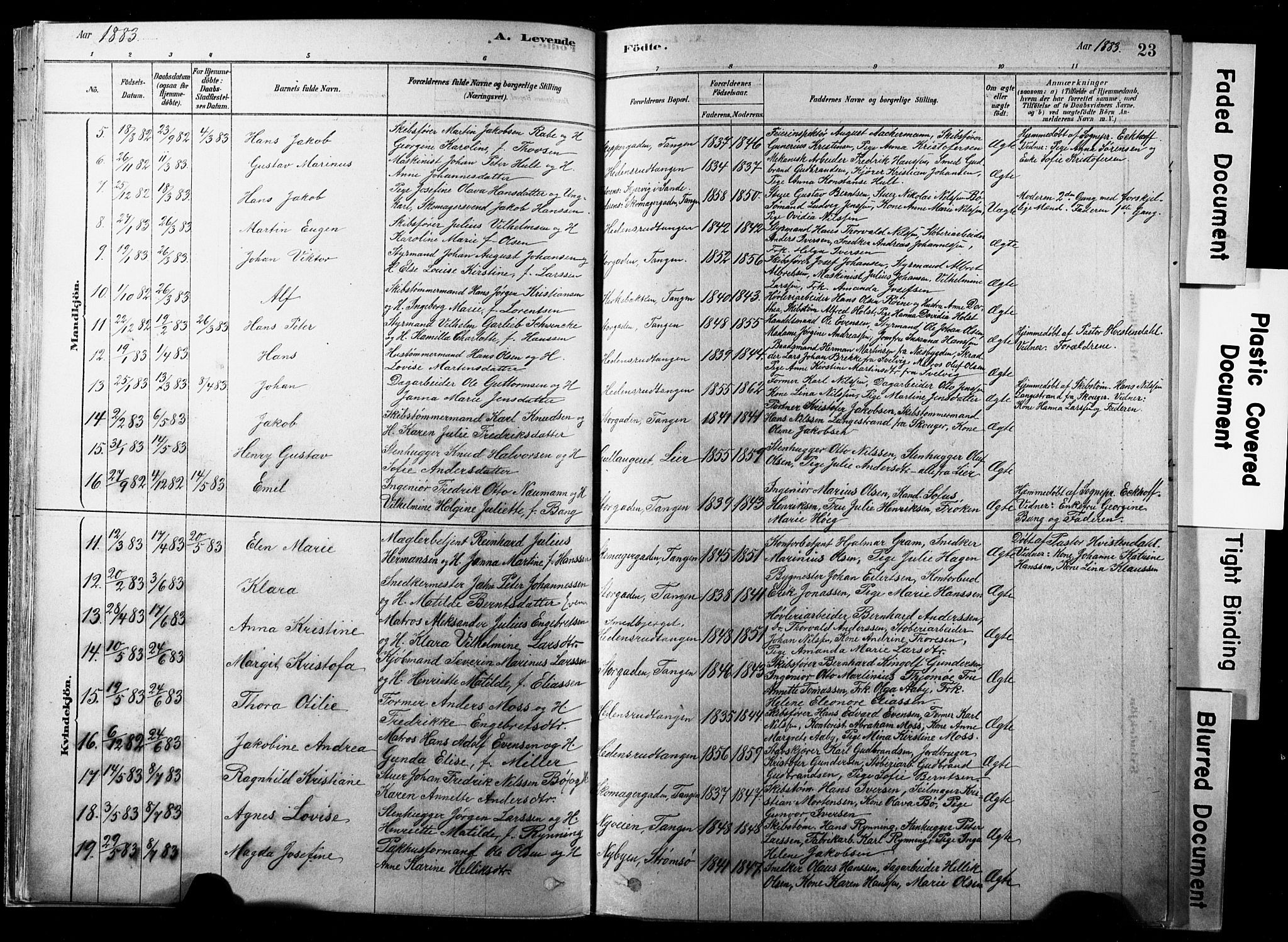 Strømsø kirkebøker, SAKO/A-246/F/Fb/L0006: Parish register (official) no. II 6, 1879-1910, p. 23