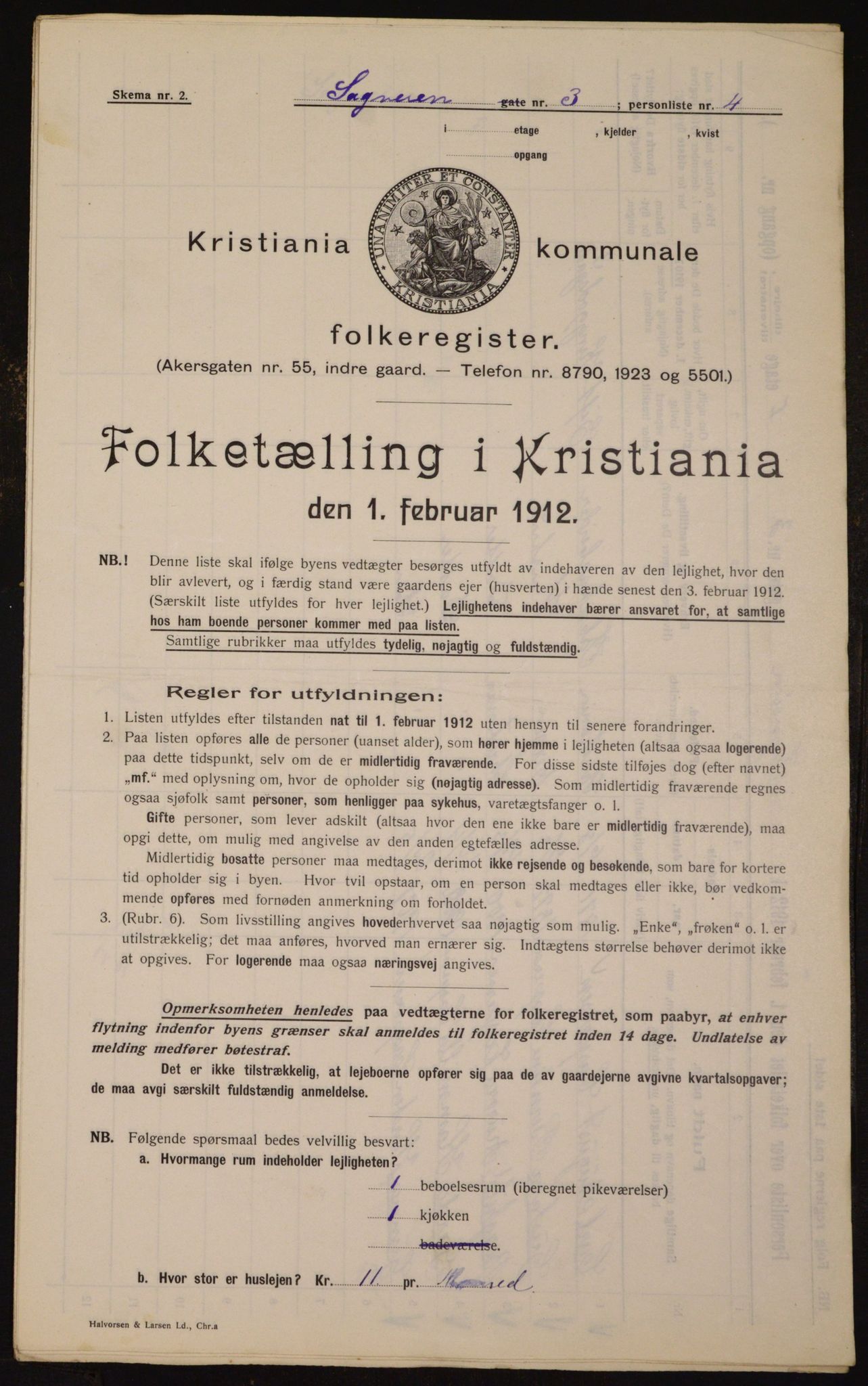 OBA, Municipal Census 1912 for Kristiania, 1912, p. 86679