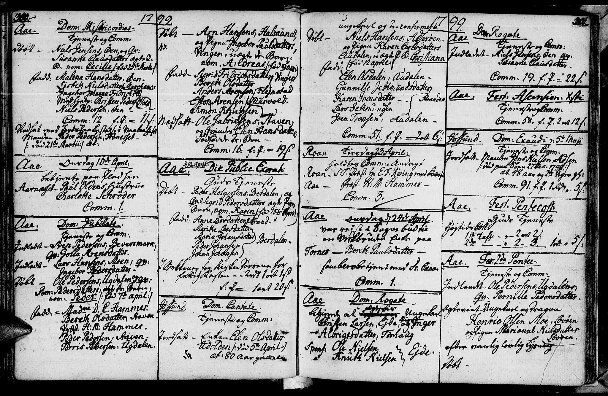 Ministerialprotokoller, klokkerbøker og fødselsregistre - Sør-Trøndelag, SAT/A-1456/655/L0673: Parish register (official) no. 655A02, 1780-1801, p. 300-301