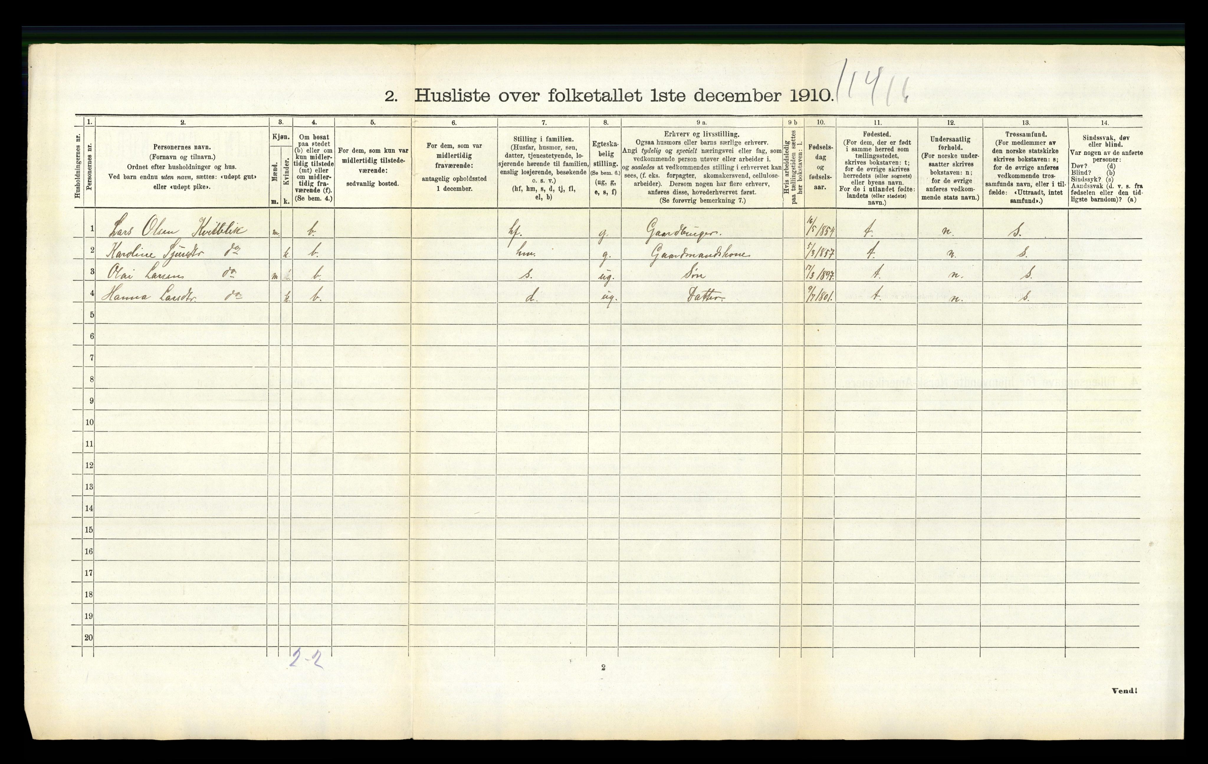 RA, 1910 census for Askvoll, 1910, p. 436