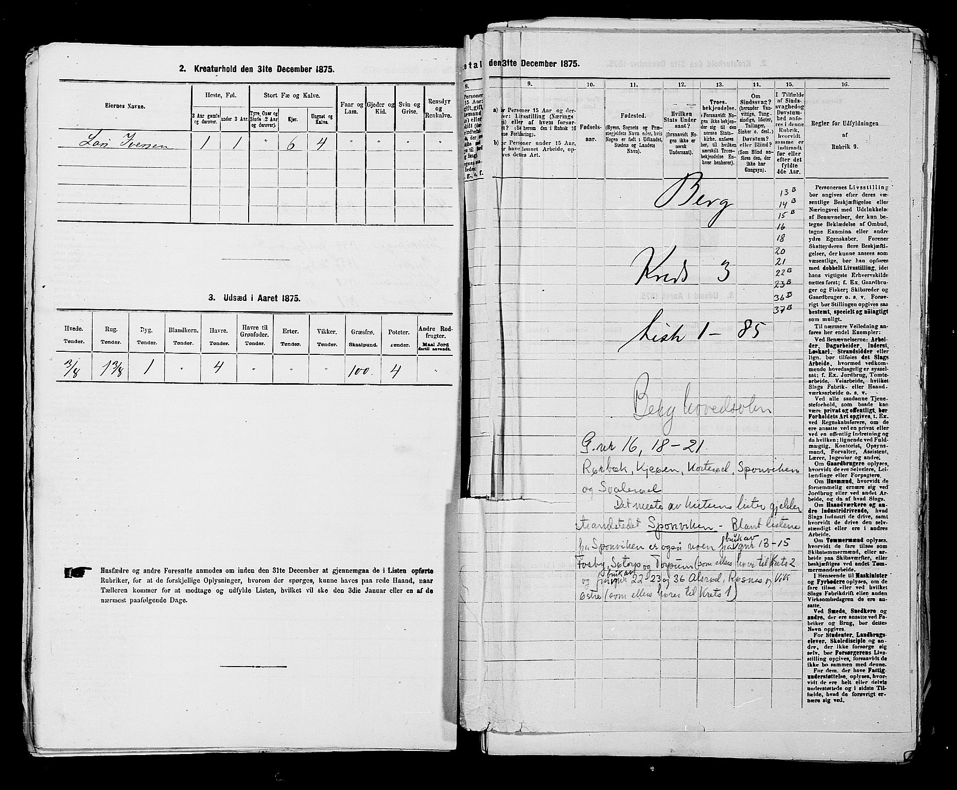 RA, 1875 census for 0116P Berg, 1875, p. 281