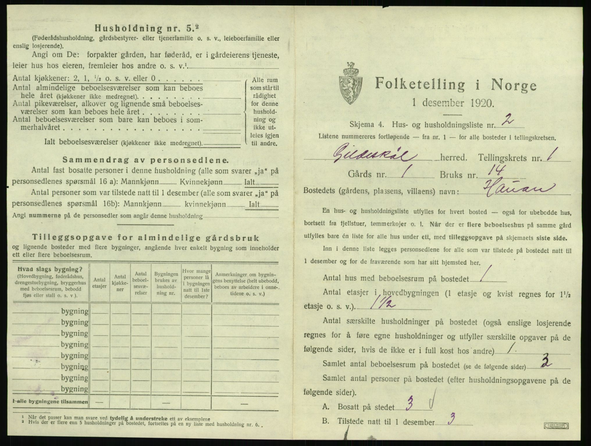 SAT, 1920 census for Gildeskål, 1920, p. 64