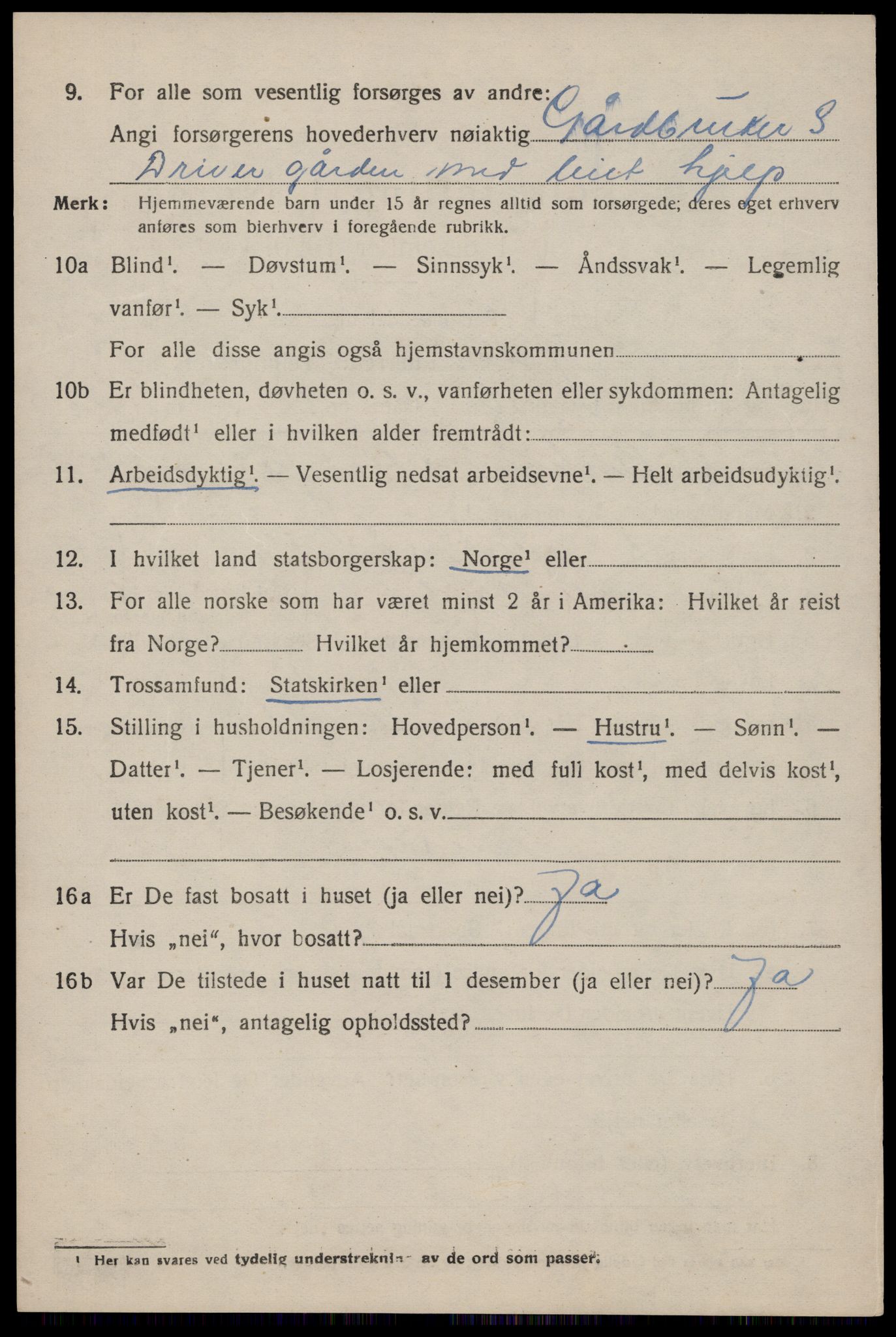 SAST, 1920 census for Jelsa, 1920, p. 1691