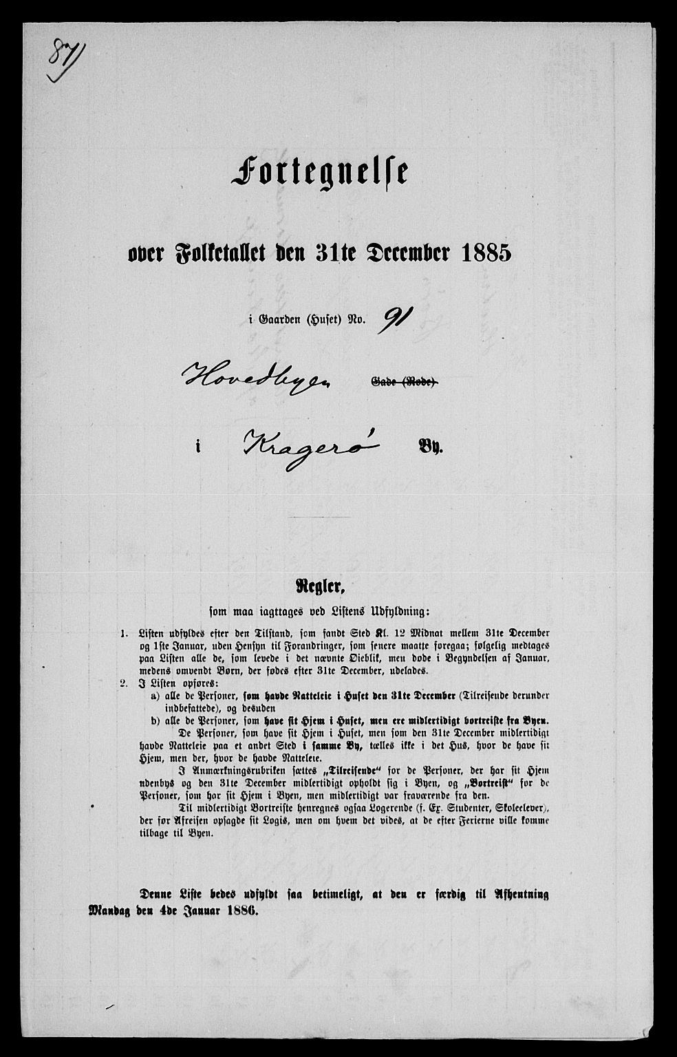 SAKO, 1885 census for 0801 Kragerø, 1885, p. 1205