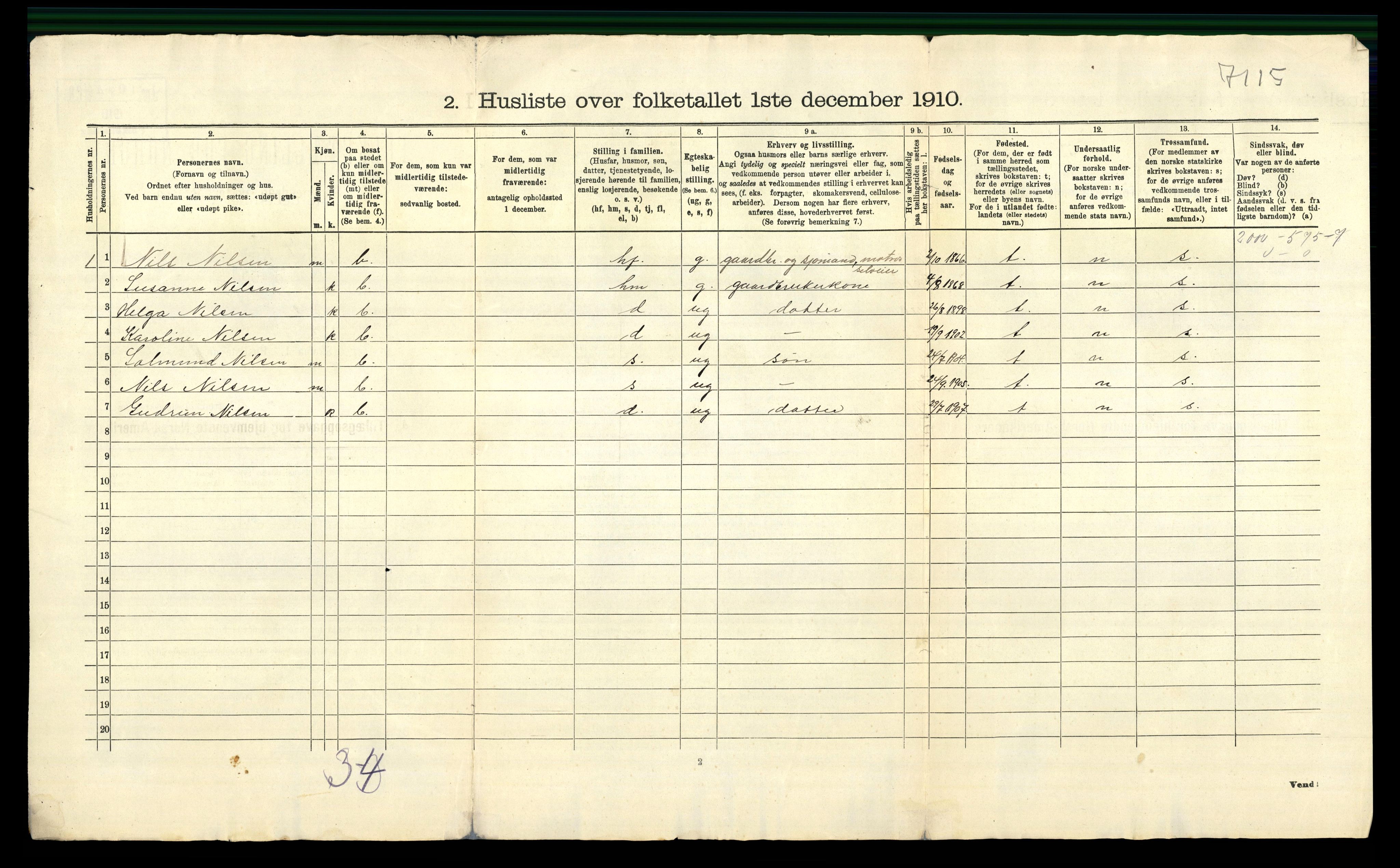 RA, 1910 census for Stokke, 1910, p. 51