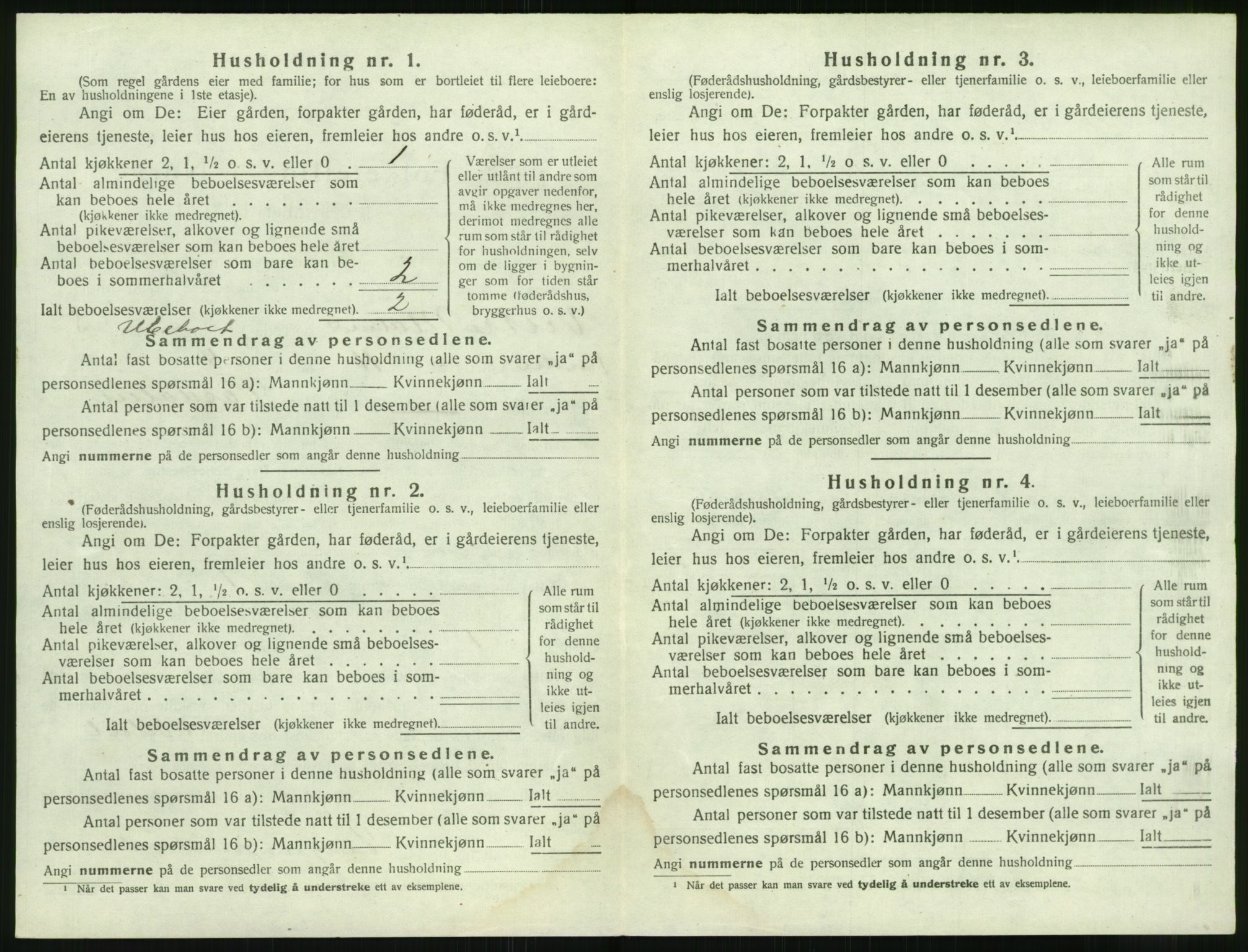 SAK, 1920 census for Vestre Moland, 1920, p. 816